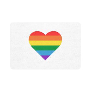 Vector Illustration Heart Colors Lgbt Flag Heart Pride Month Pet Food Mat 12x18