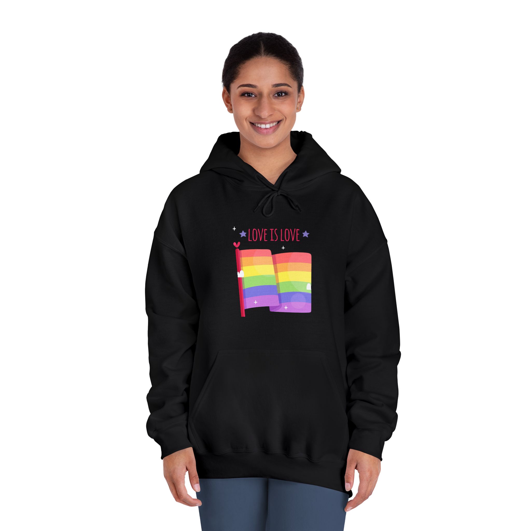 Pride Day Flag With Love Unisex Dryblend Hooded Sweatshirt - Image 12