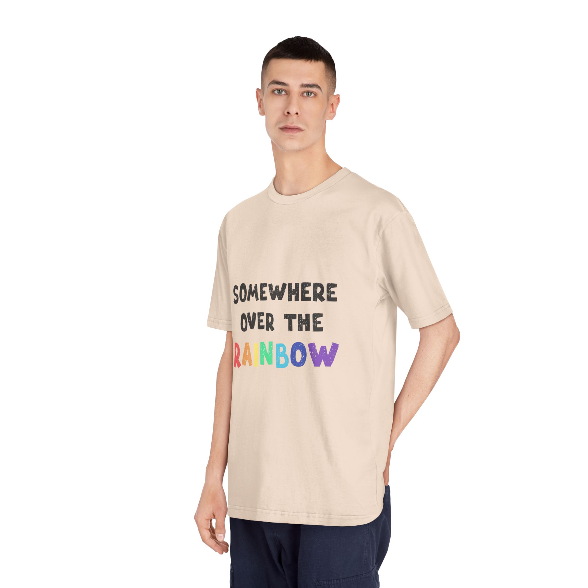Vector Illustration With Hand Drawn Lettering Rainbow - Unisex Classic Crewneck T Shirt - Image 12