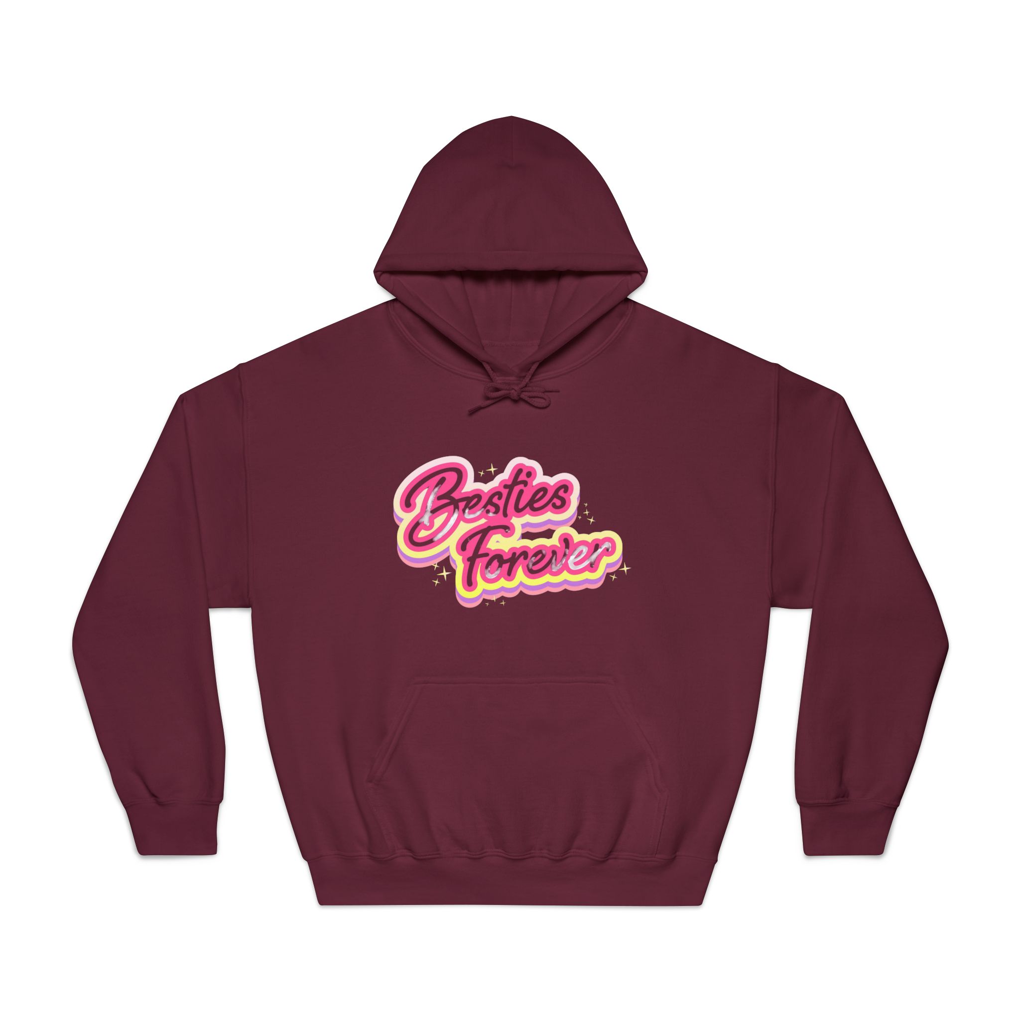 Pink Besties Forever Lettering Logo Unisex Dryblend Hooded Sweatshirt - Image 17