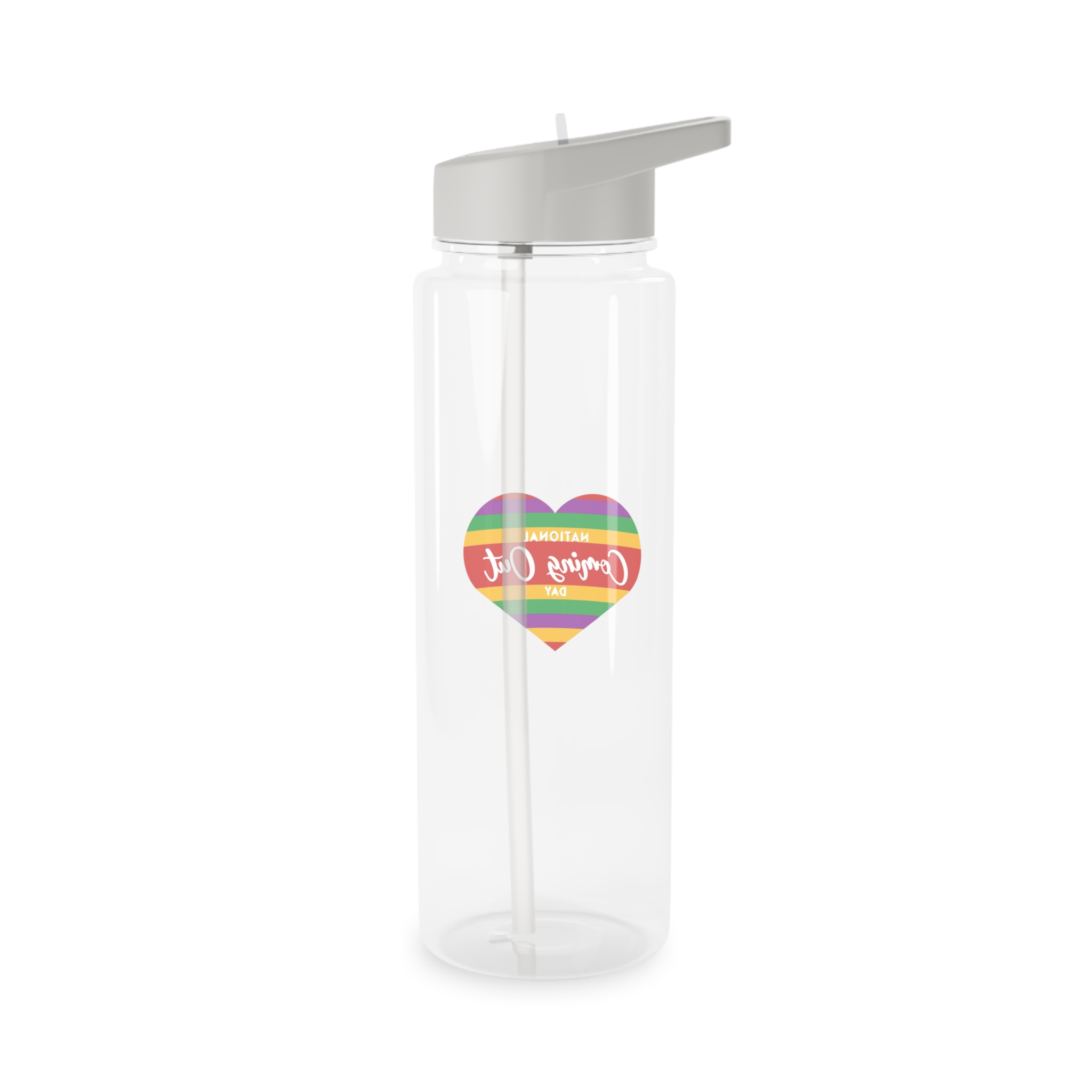 National Coming Out Day Rainbow Heart With Text Pride Lgbtq Tritan Water Bottle - Image 6