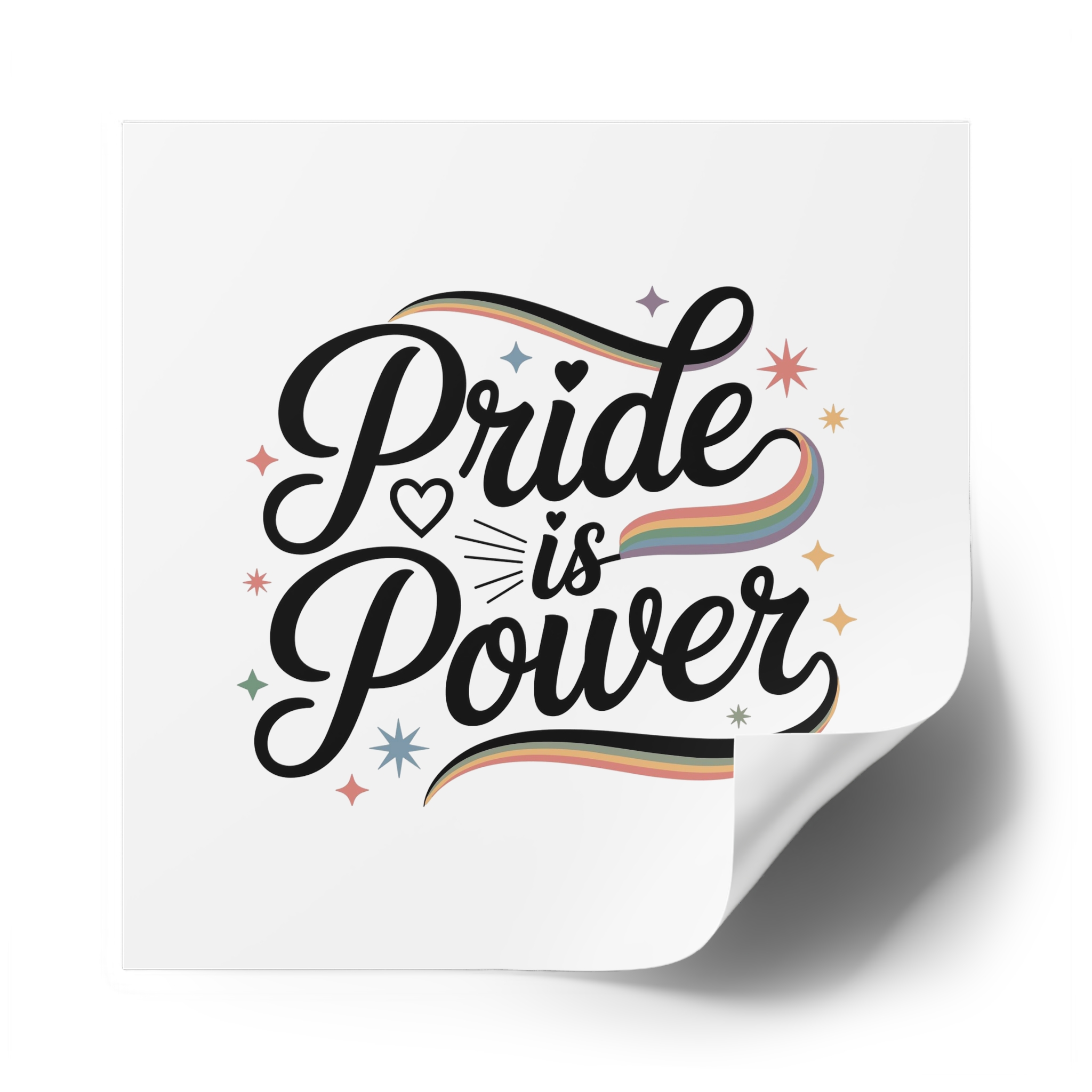 Pride Is Power T Shirt Design Isolated White Background Laminate Stickers Square - Image 50