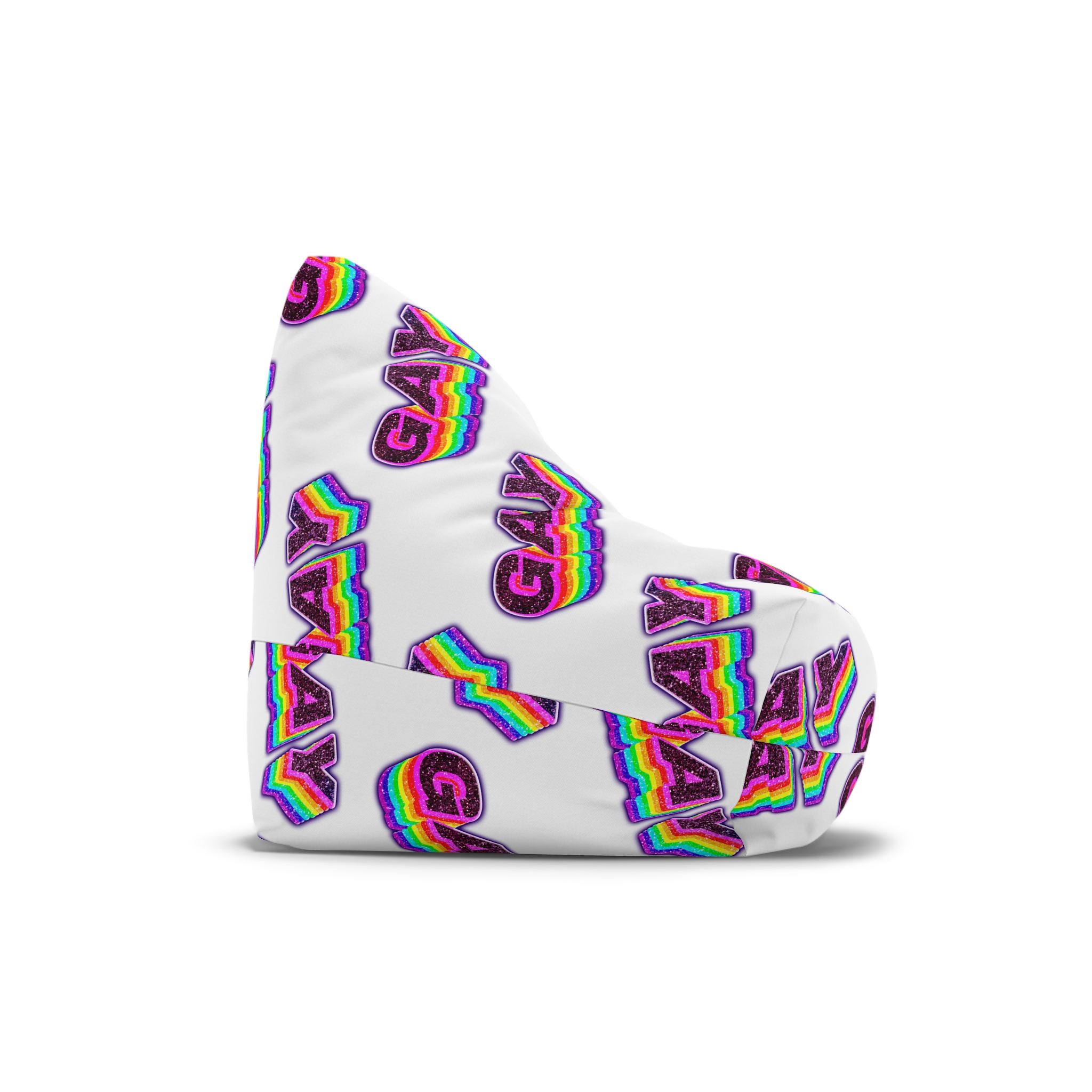 Gay Word Rainbow 3d Png Word Art Bean Bag Chair Cover - Image 3