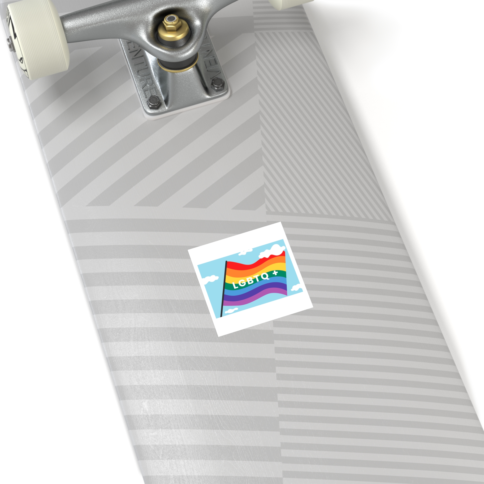 Rainbow Flag Banner Template Lgbtq Rights Laminate Stickers Square - Image 12