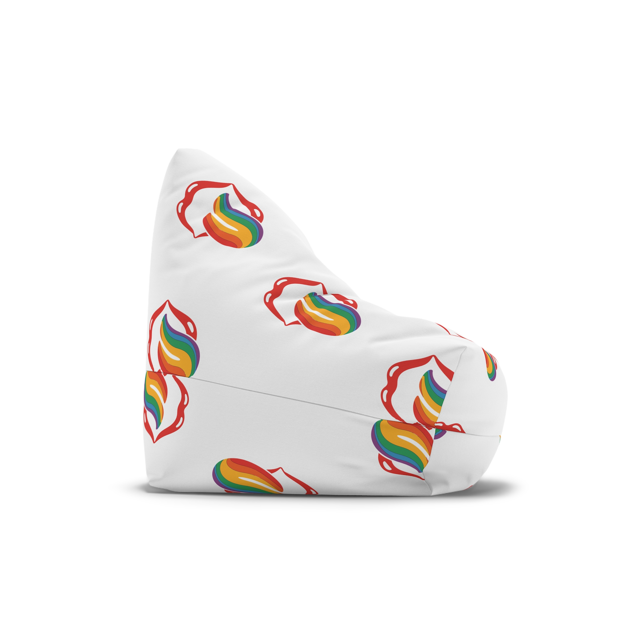 Rainbow Tongue Pop Art Lips Illustration Bean Bag Chair Cover - Image 3