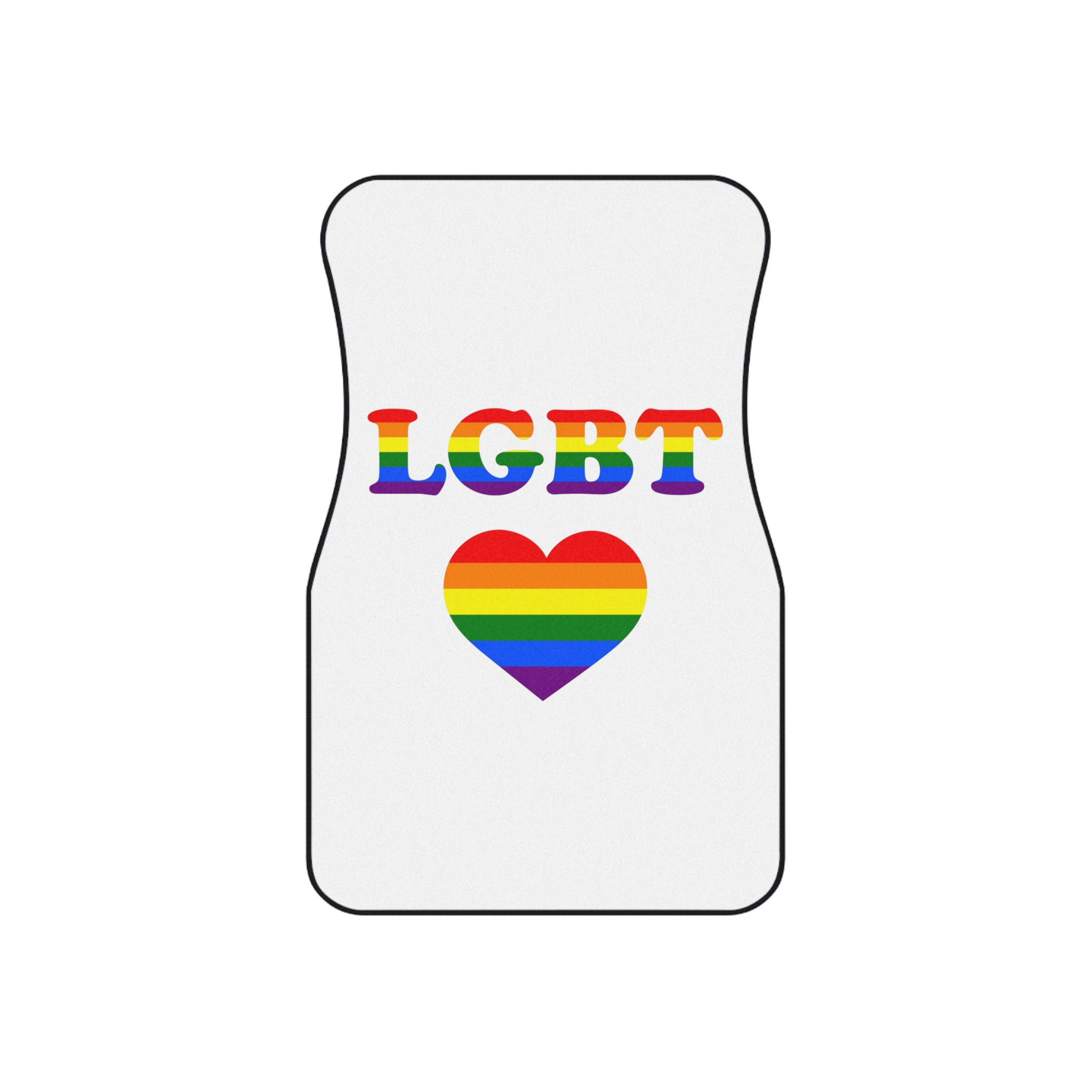 Vector Symbolism Lgbt Community Rainbow Colors Lgbt Inscription Rainbow Heart Car Mats Set Of 4 - Image 2