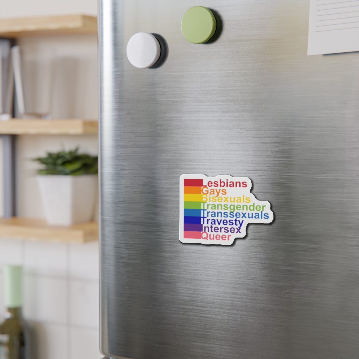 Lgbt Concept Motivating Phrase Colors Rainbow Decoding Abbreviations Lgbt Lesbian Gay Bisexual Transgender Transsexual Travesty Intersex Queer Die Cut Magnets - Image 6