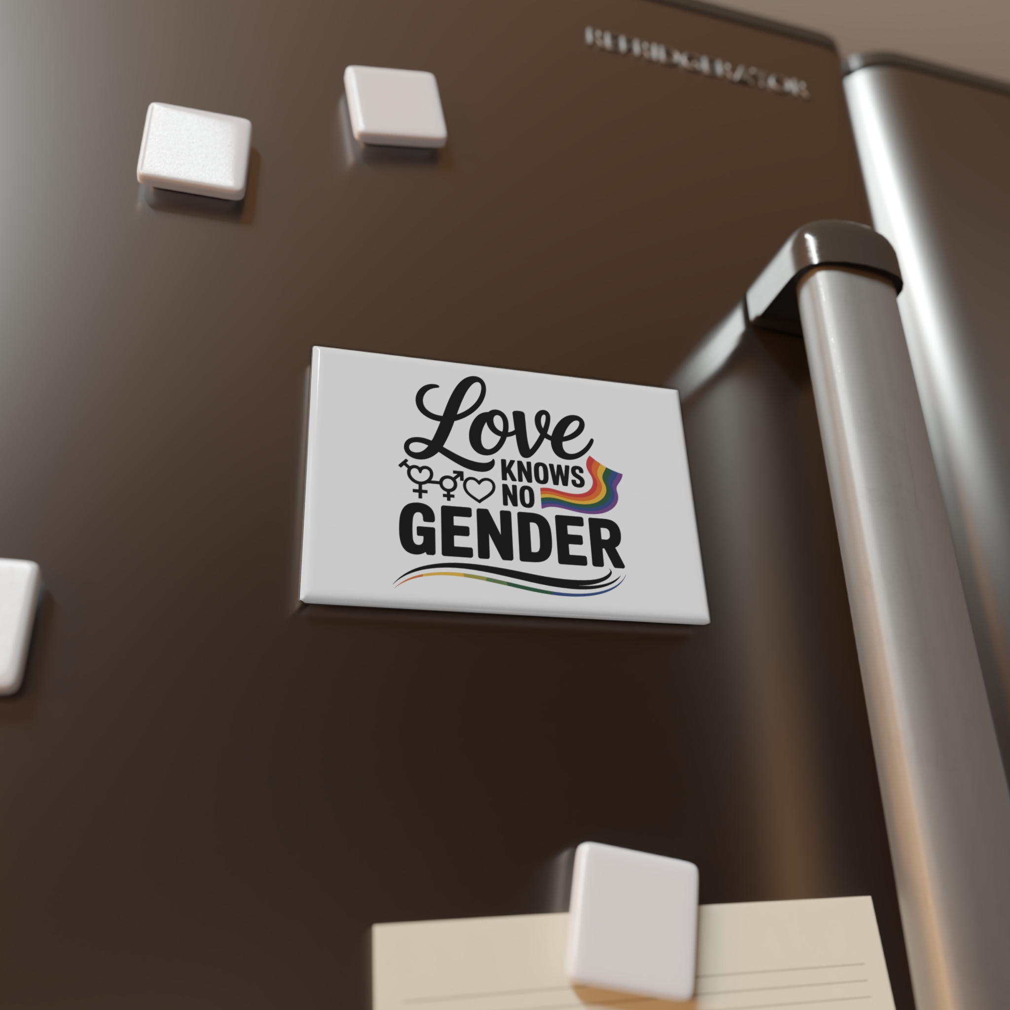 Love Knows No Gender T Shirt Design Isolated White Background Button Magnet Rectangle 1 And 10 Pcs - Image 4