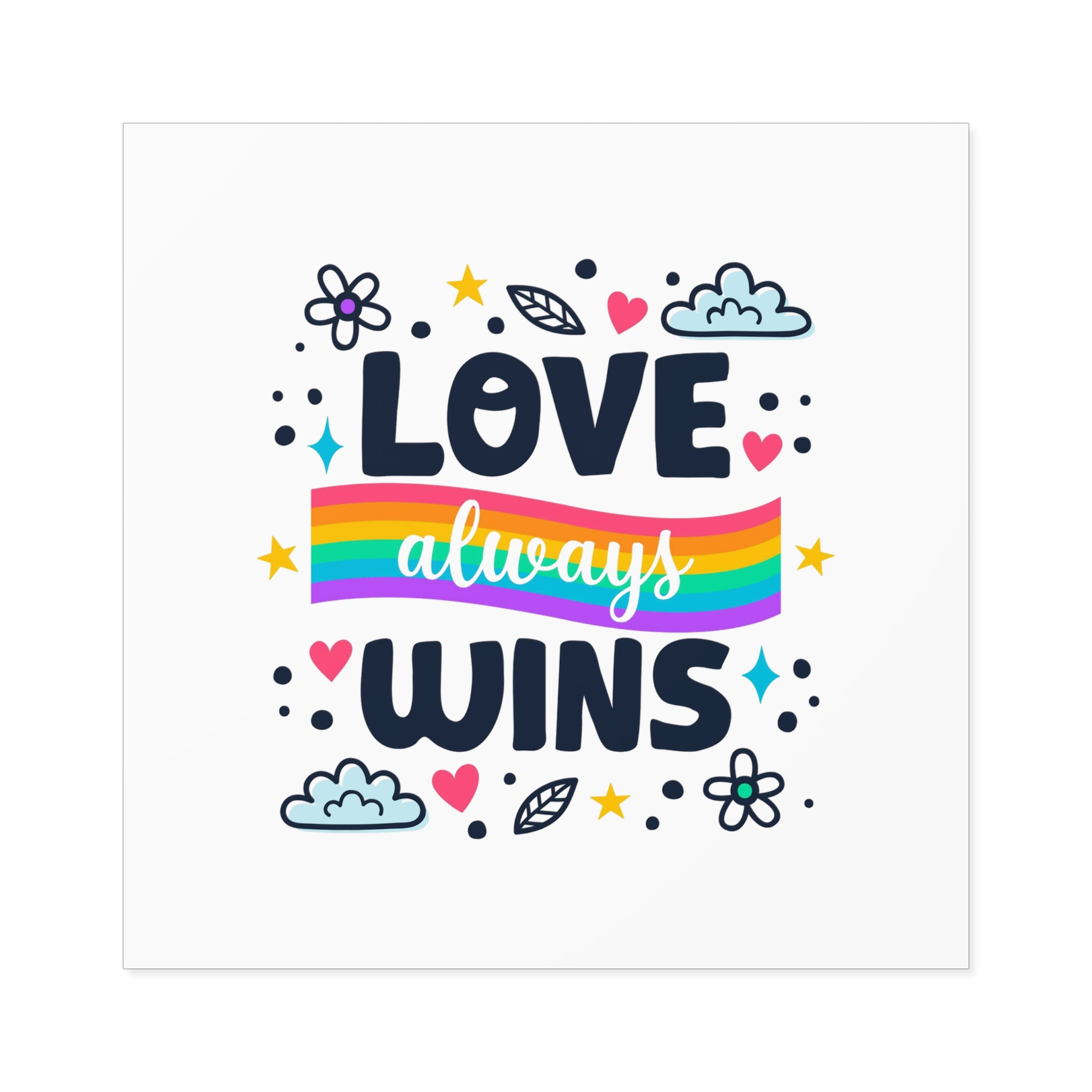 Pride Day Lettering Style Laminate Stickers Square - Image 41