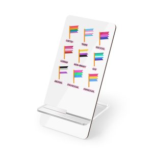 Cute Hand Drawn Set Lgbtq Pride Flags With Names Lgbtq Trans Bisexual Lesbian Nonbinary Asexual Mobile Display Stand For Smartphones