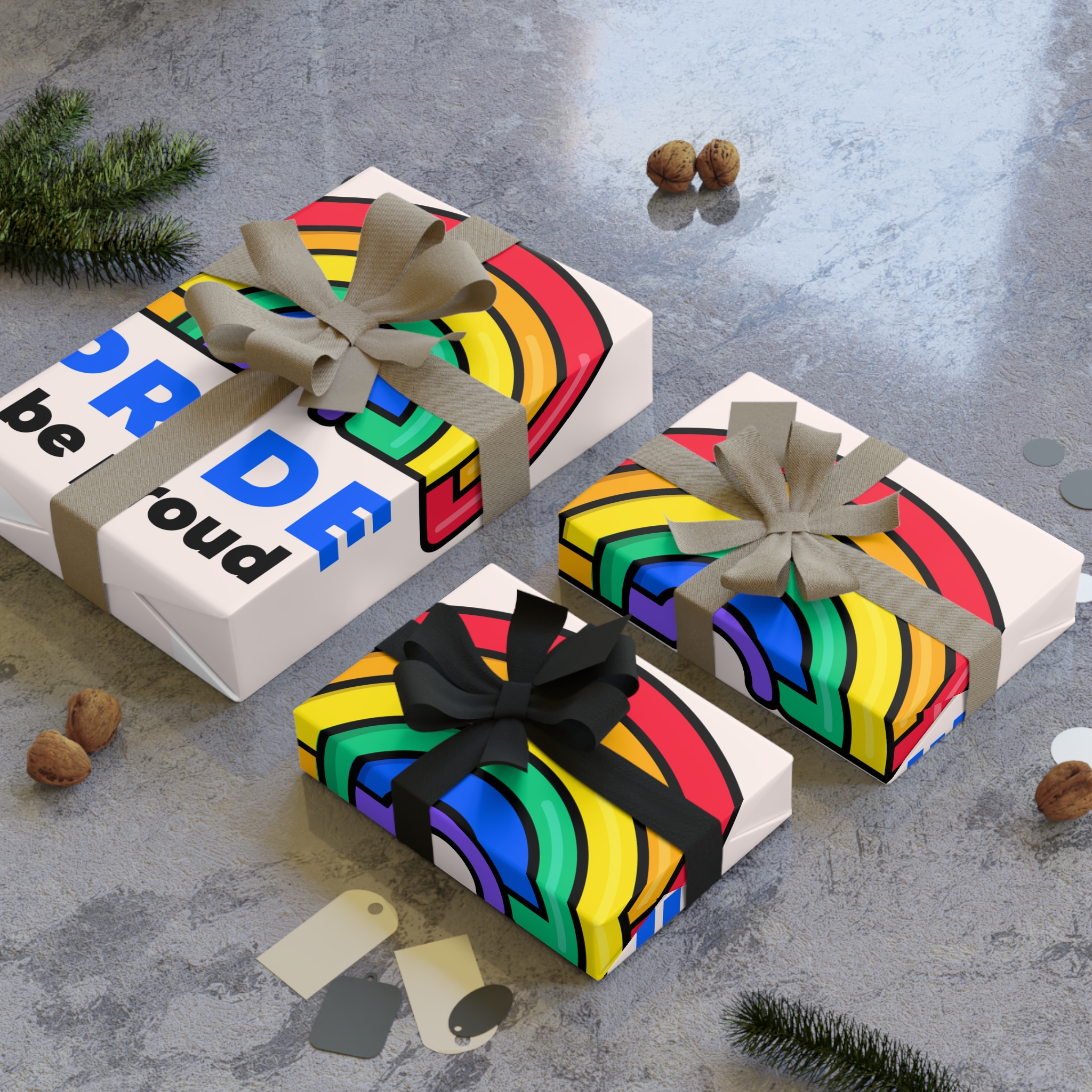 Flat Lgbt Pride Month Logo Template(1) Gift Wrapping Paper Rolls 1pc - Image 4