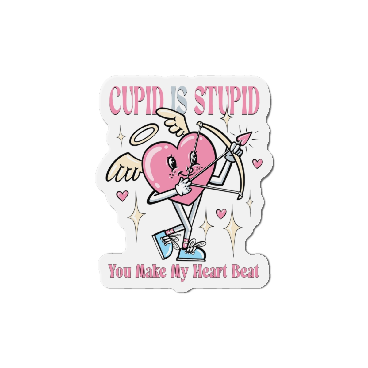 Love Cupid Holding Bow Tshirt Design Die Cut Magnets - Image 13