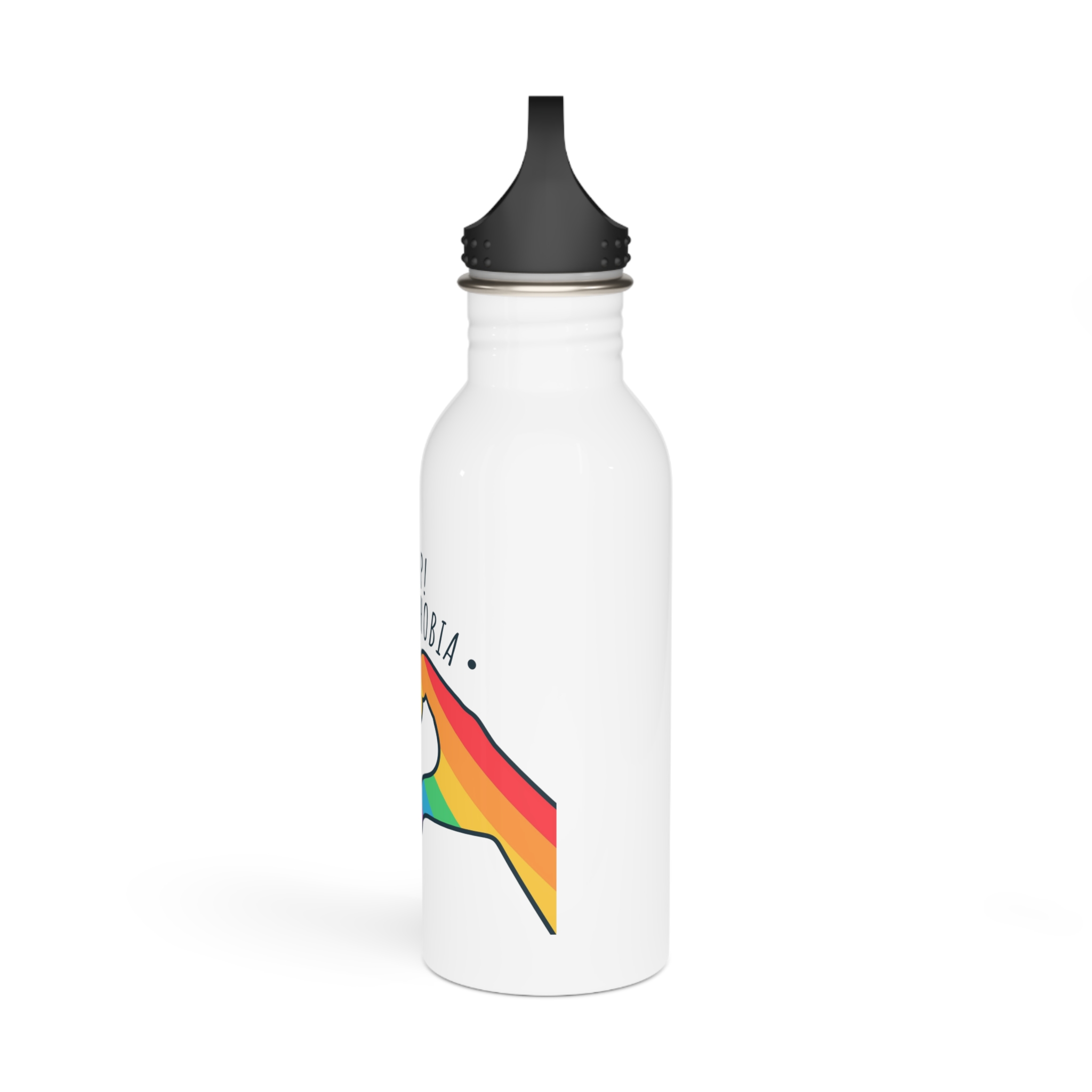 Stop Homophobia 17 May Lgbt Pride Heart Hand Rainbow Color Poster Sticker Symbol Vector Stainless Steel Water Bottle - Image 4