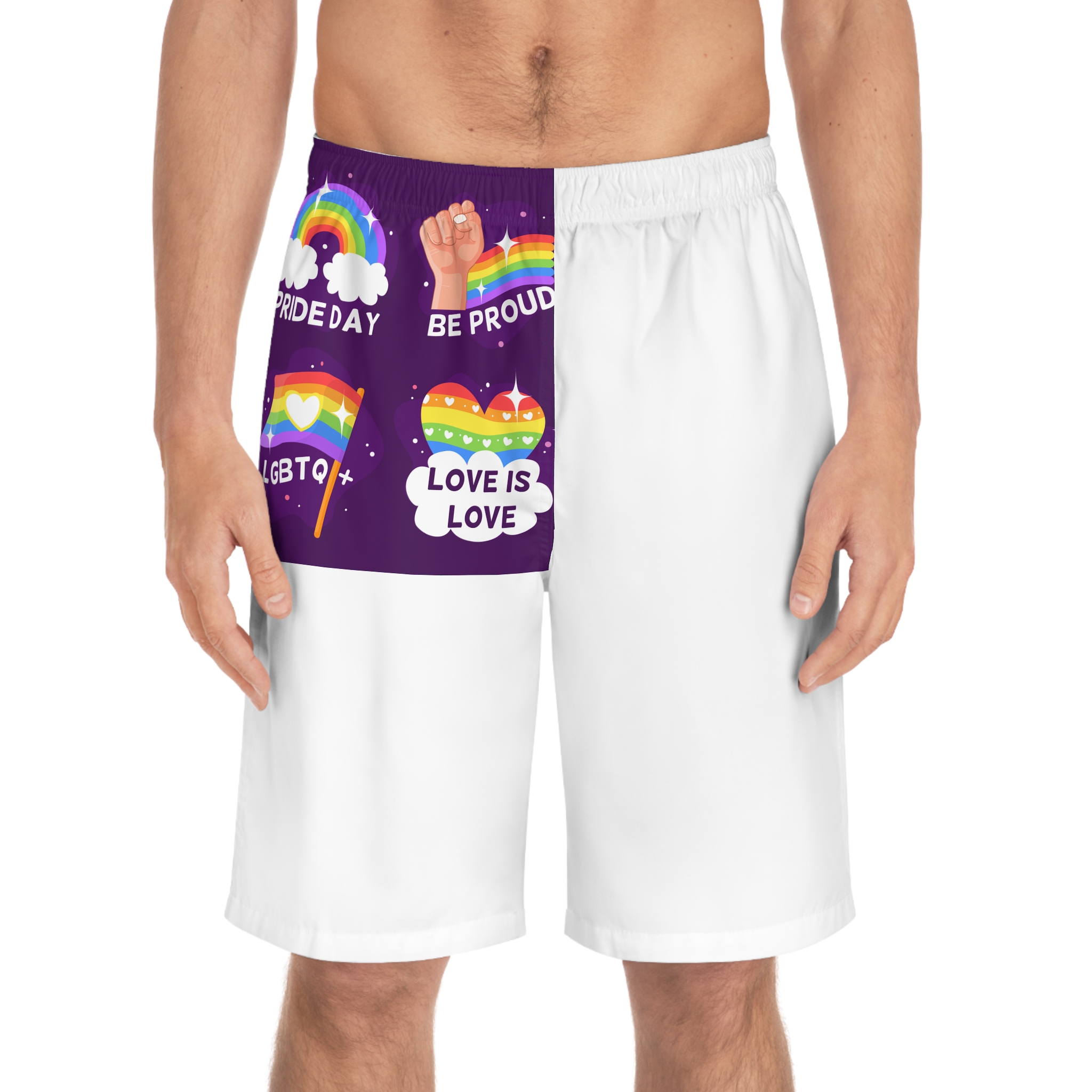 Pride Day Badges Collection Mens Board Shorts Aop - Image 3