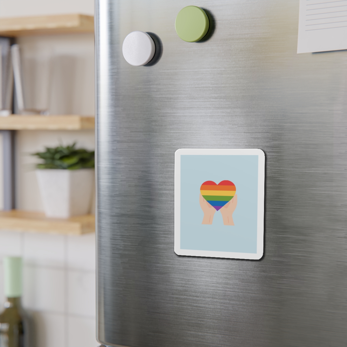 Pride Lgbt Card Support Love Poster That Says Rainbow Heart It Die Cut Magnets - Image 9