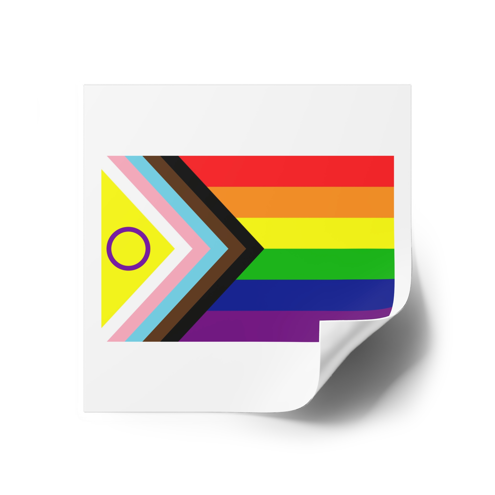 Lgbtq Pride Flag New Lgbtq Pride Flag Vector Updated Intersex Inclusive Progress Pride Flag Laminate Stickers Square - Image 30