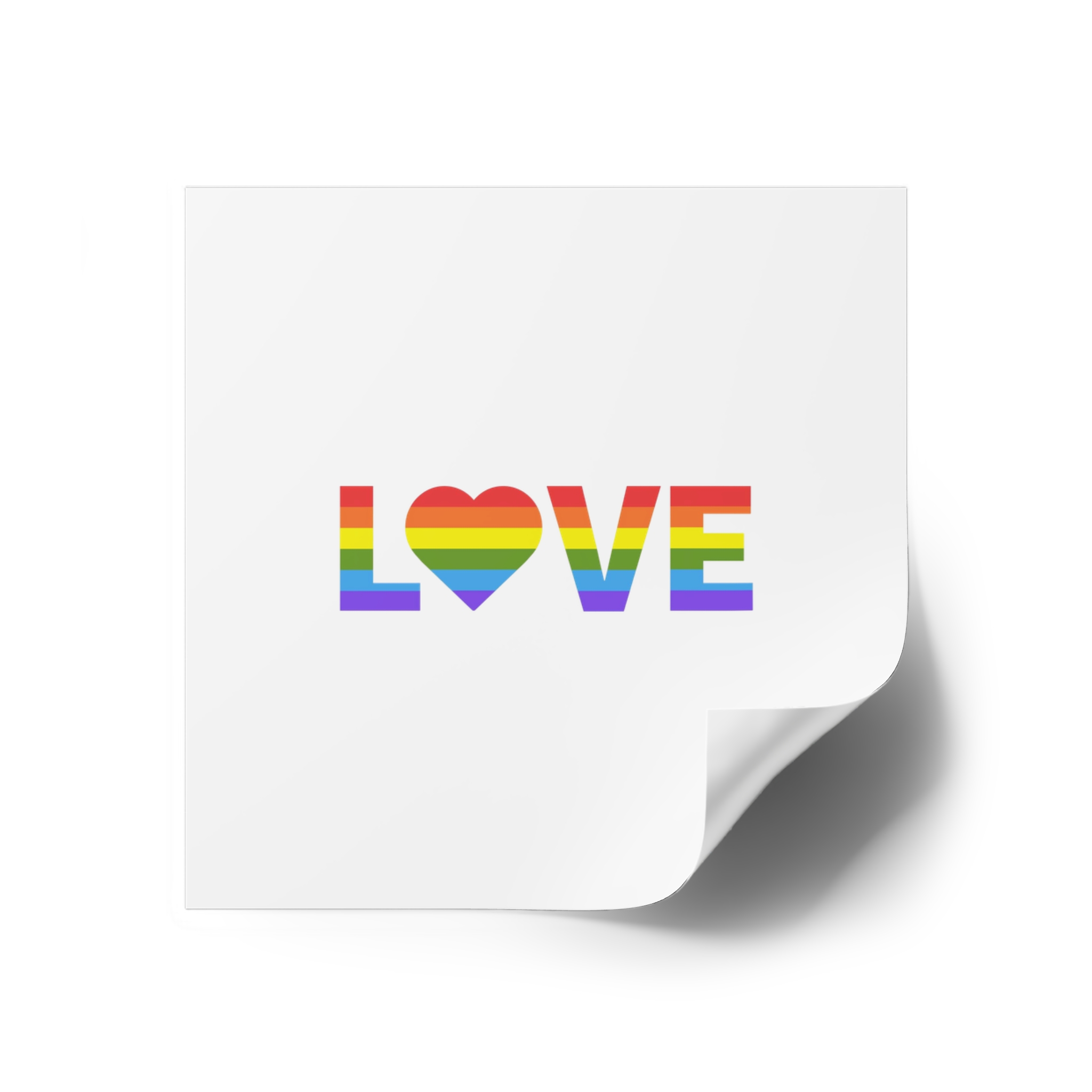 Love With Heart Rainbow Heart Shape Lgbtq Flag White Background Pride Month Laminate Stickers Square - Image 30