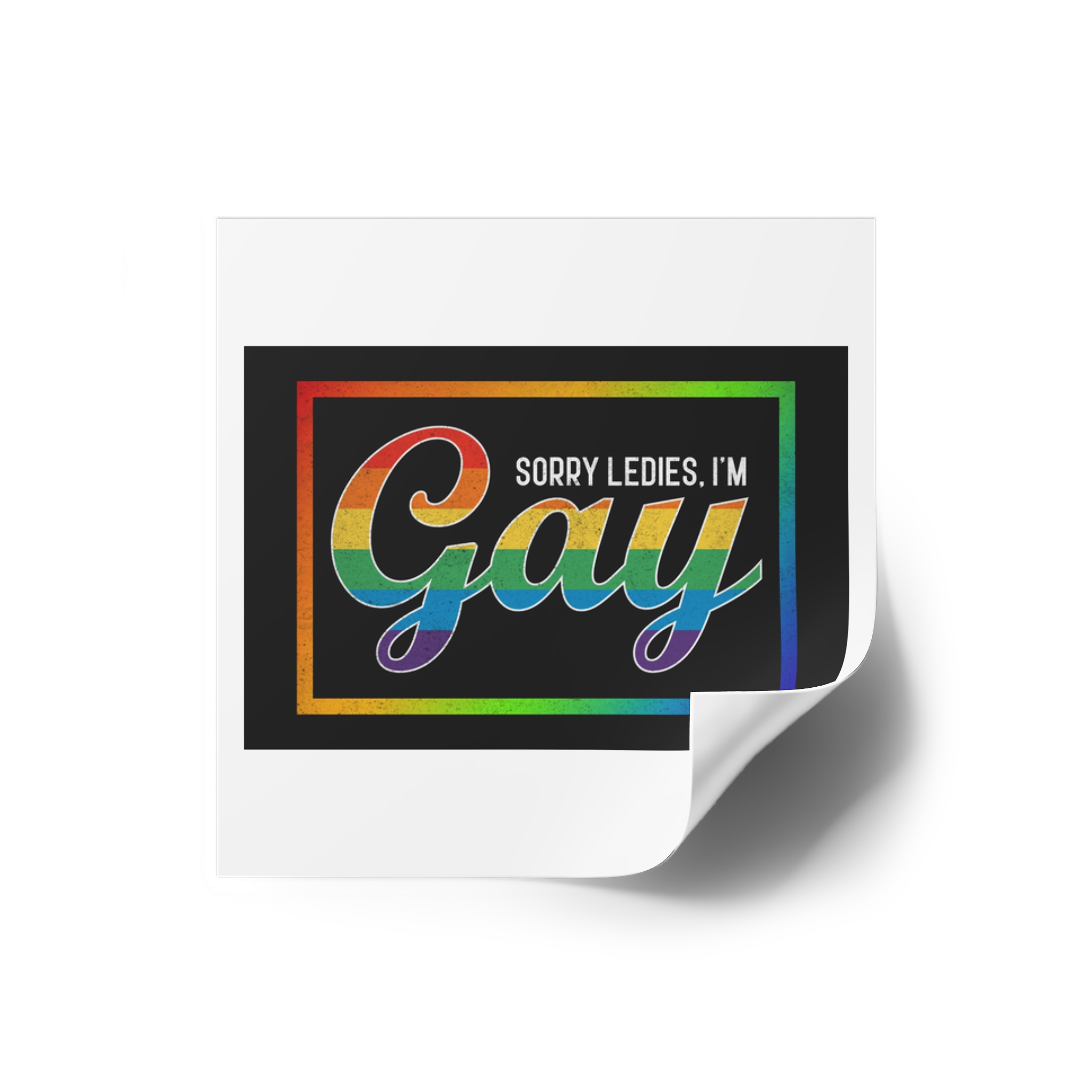 Pride Gay Rainbow Typography Vector Premium T Shirt(3) Laminate Stickers Square - Image 14