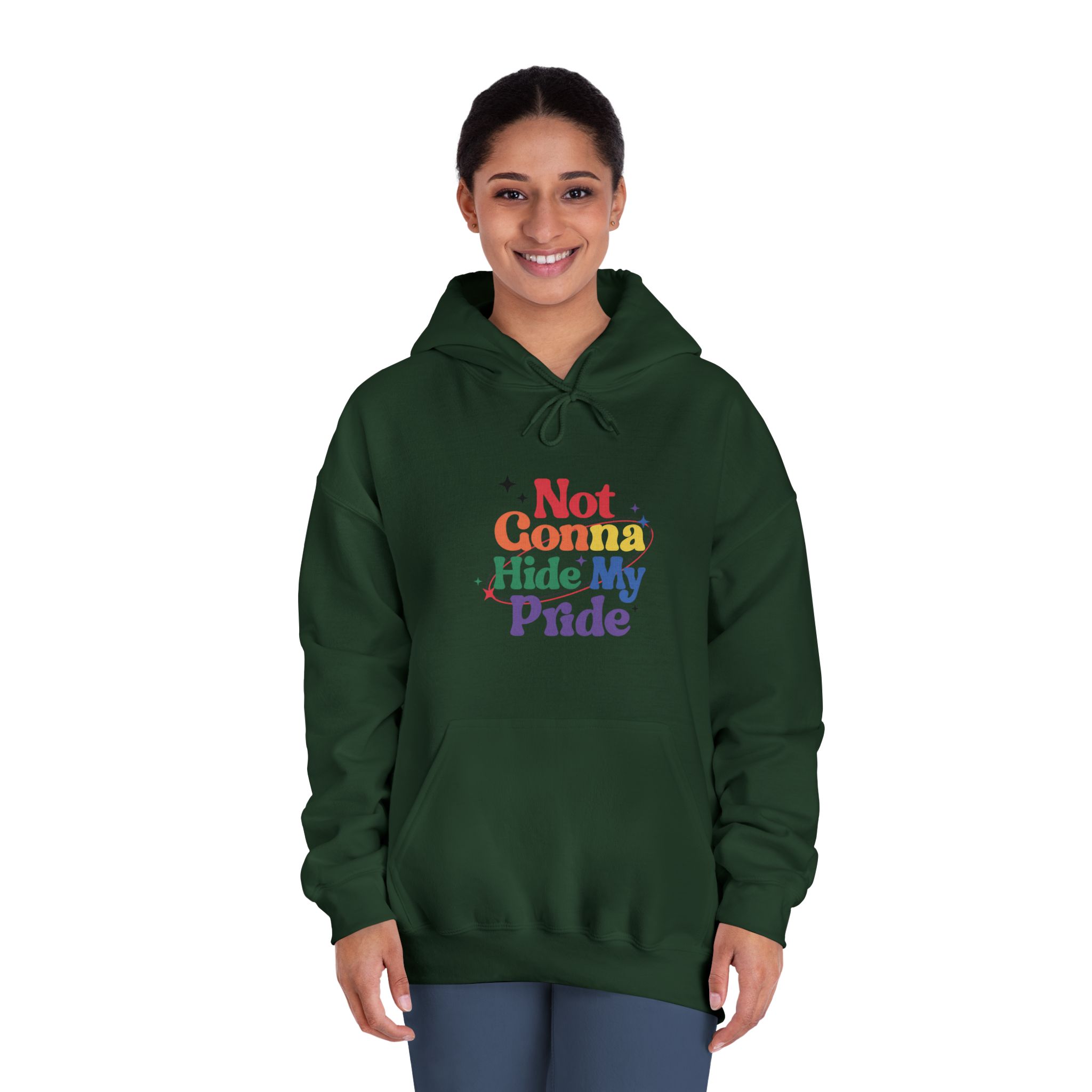 Poster That Says Gonna Hide My Pride Unisex Dryblend Hooded Sweatshirt - Image 24