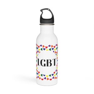 Seamless Pattern With Hearts Lgbt Colors Lgbt Pattern Stainless Steel Water Bottle