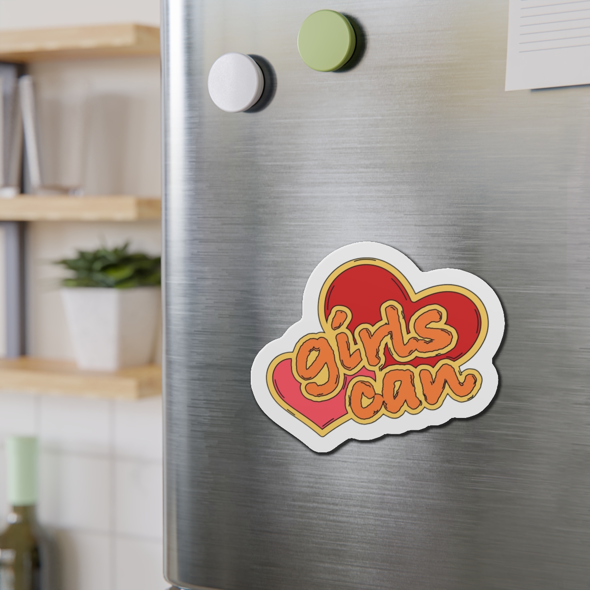 Girls Can Heart Sticker Vector Die Cut Magnets - Image 15