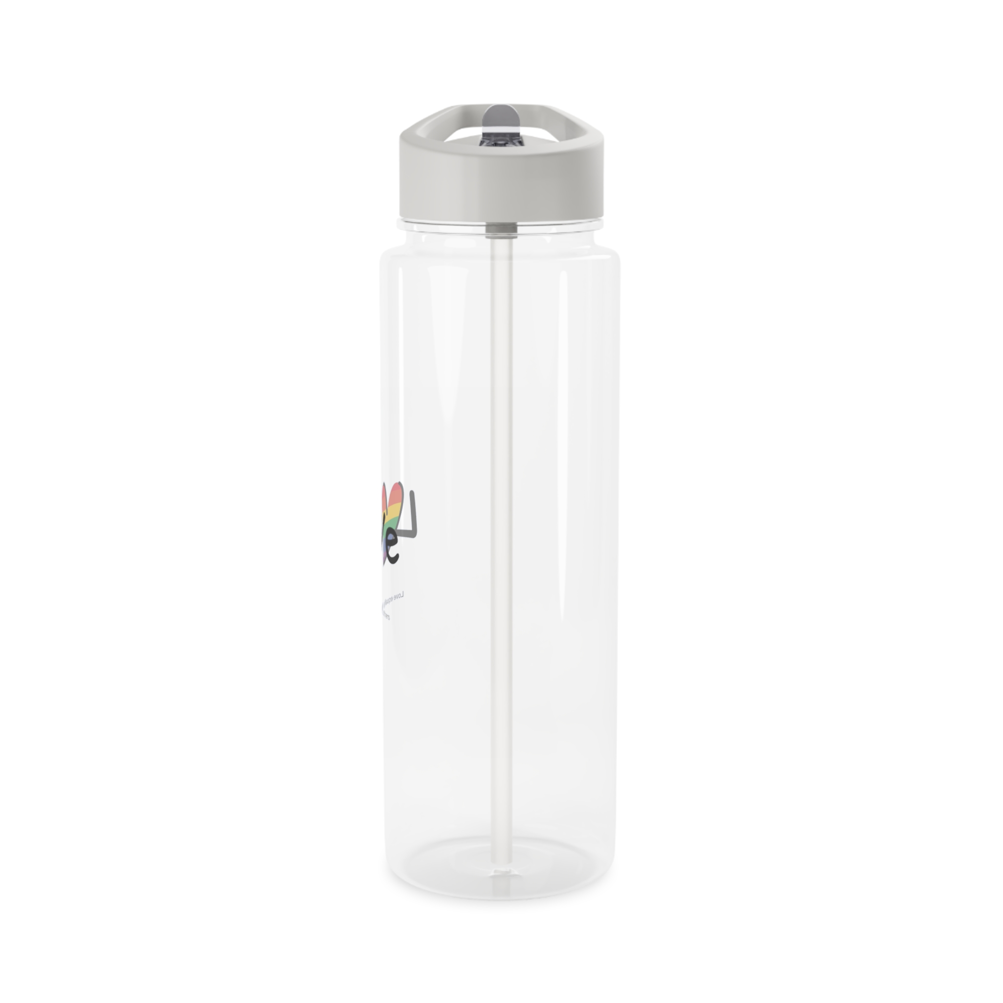Love Letter Pride Rainbow Lettering Text Writing Pattern Freedom Love Heart Homo Colors Flag Parade(1) (1) Tritan Water Bottle - Image 7