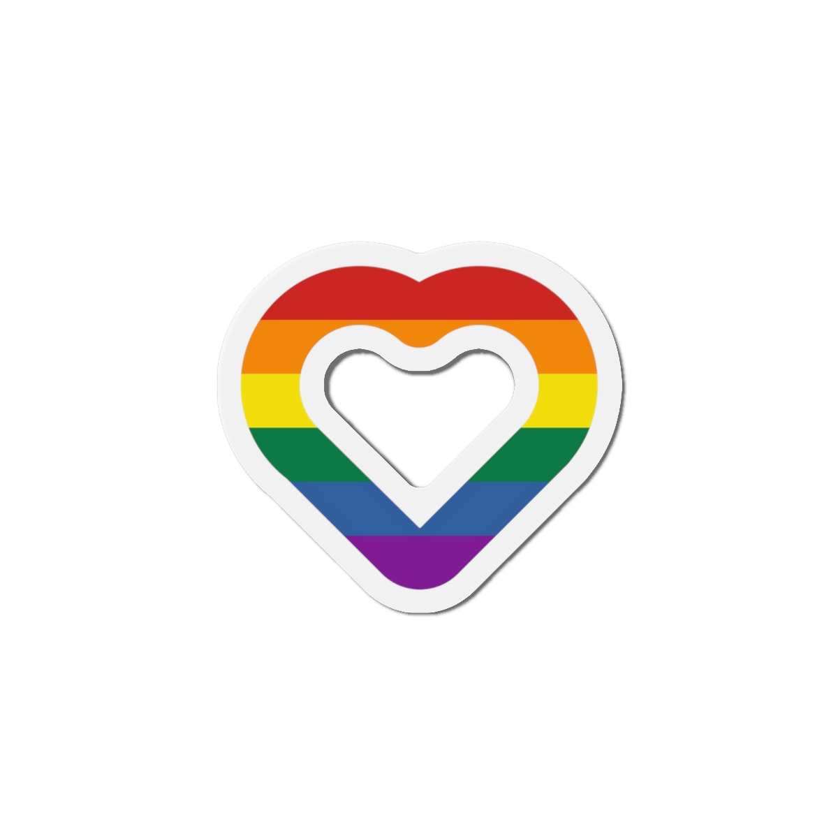 Pride Flag Heart Shape Icon Isolated White Background Lgbt Love Modern Sign Vector Illustration Die Cut Magnets - Image 13