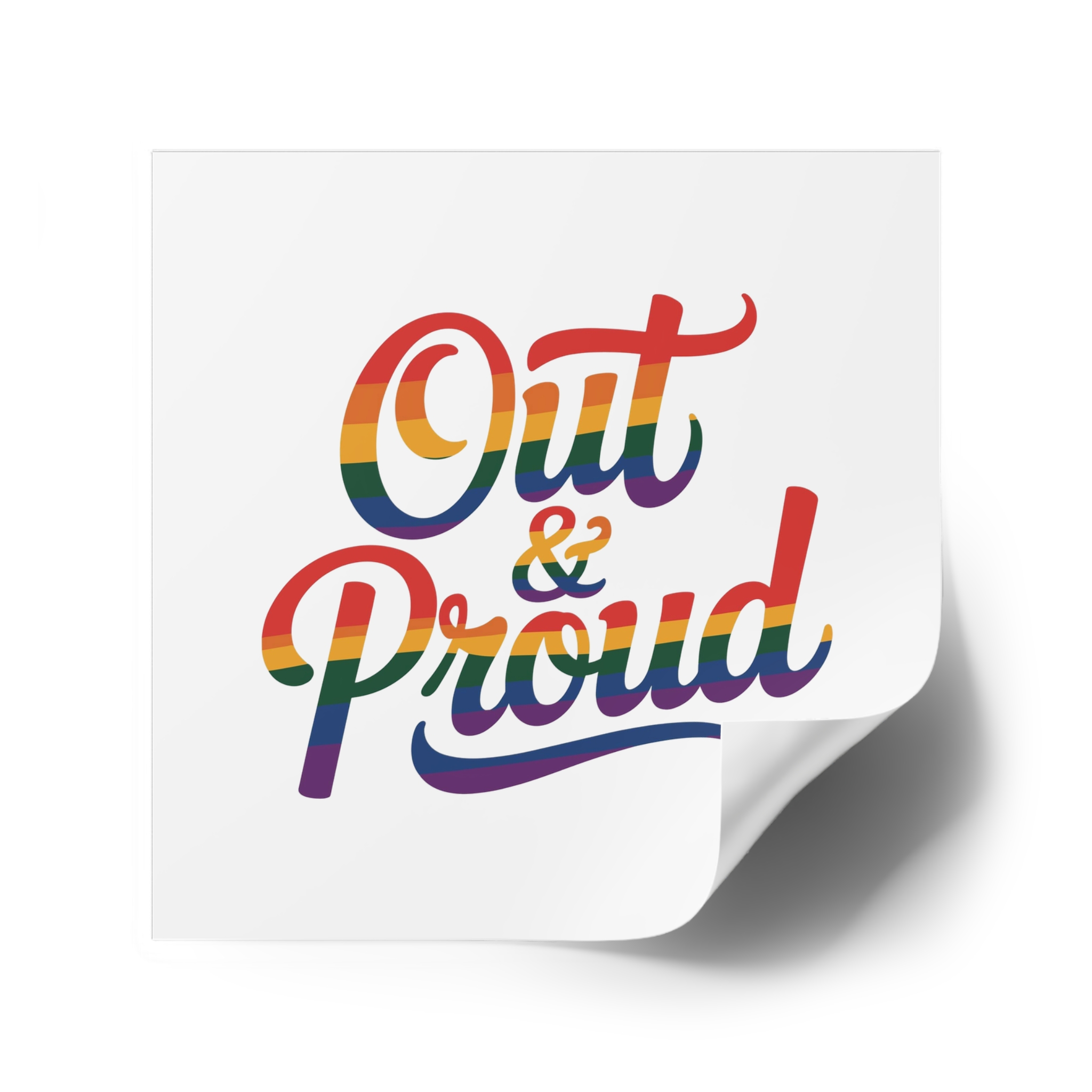 Out Proud T Shirt Design Isolated White Background Laminate Stickers Square - Image 34