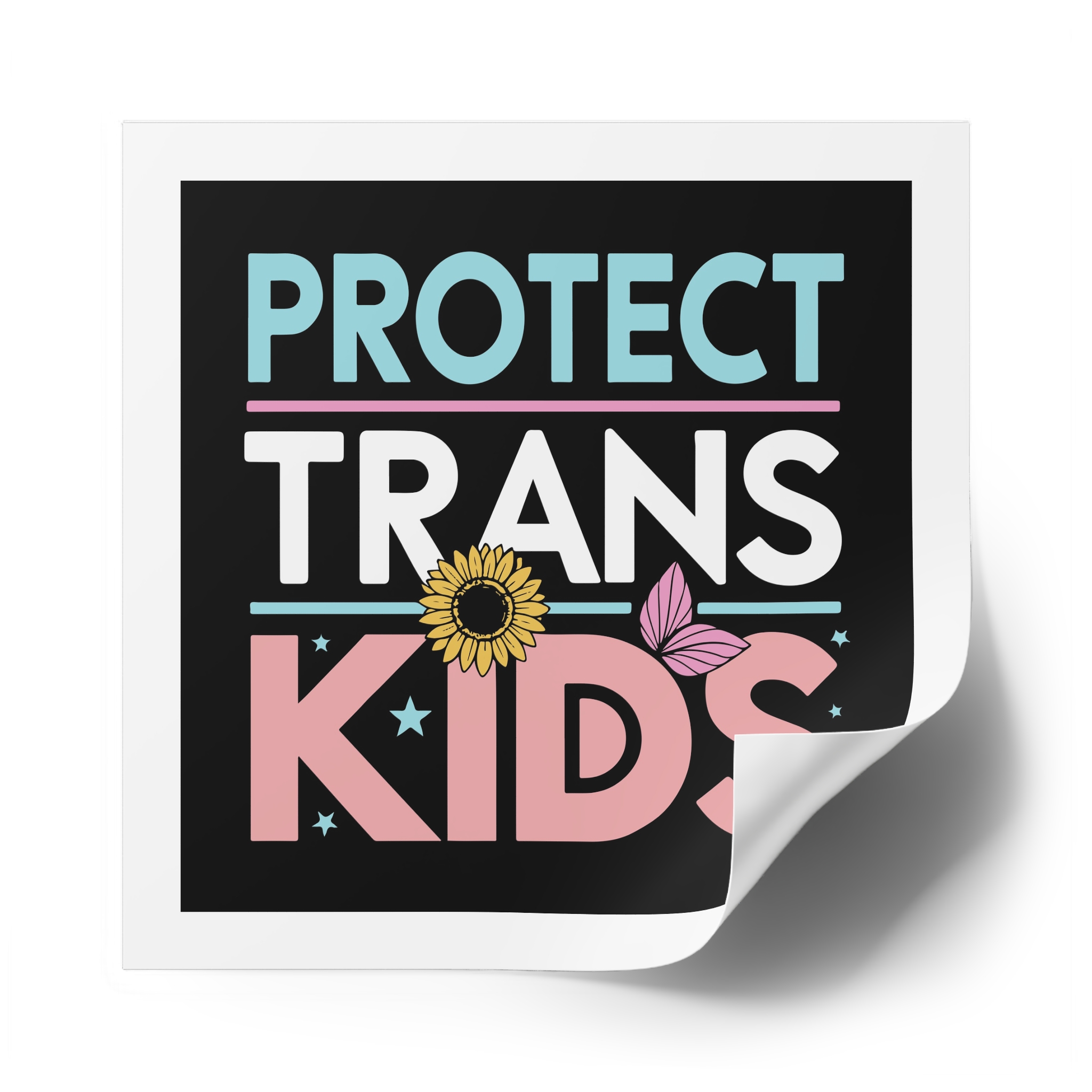 Protect Trans Kids Laminate Stickers Square - Image 50