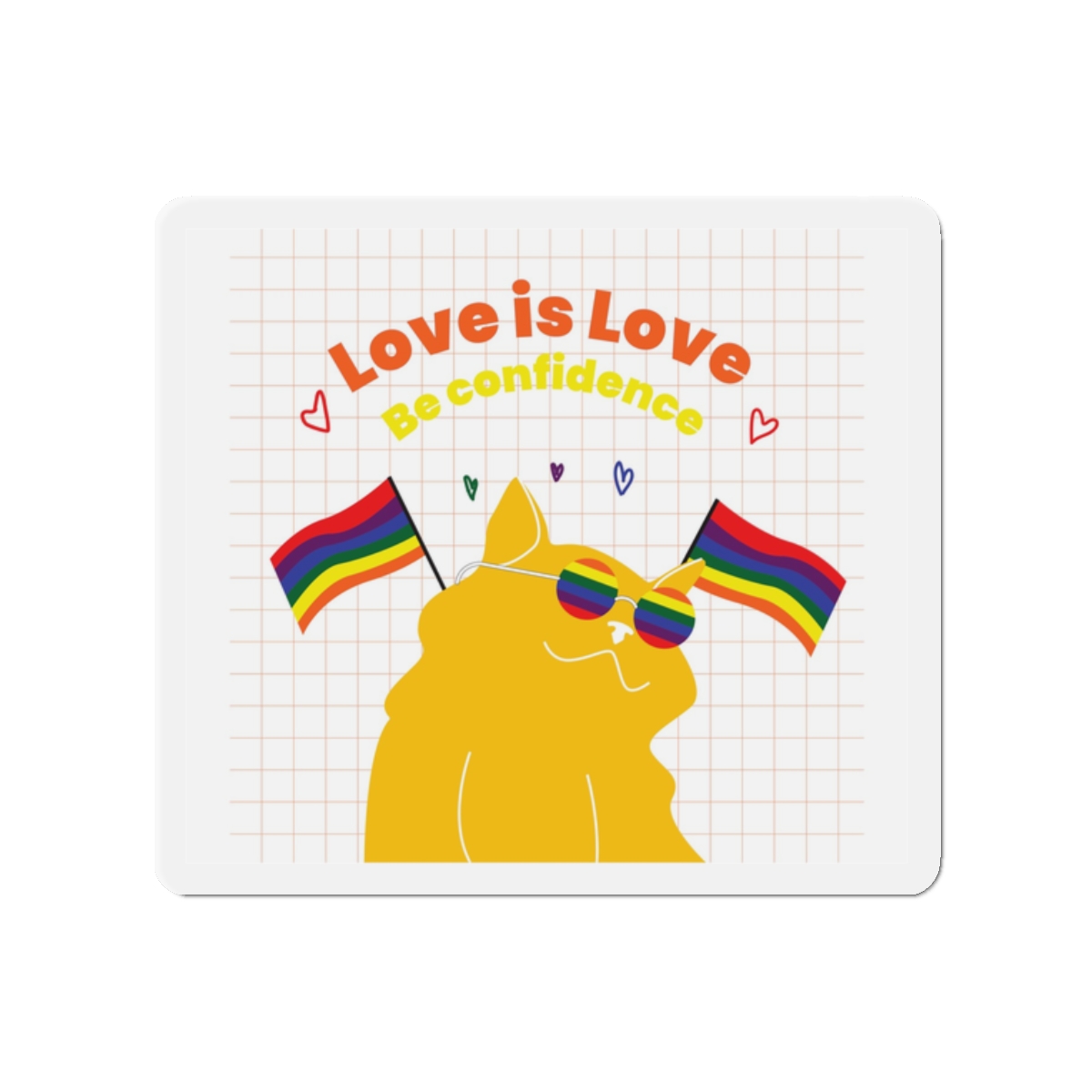 Pride Month Flat Design Illustration Die Cut Magnets