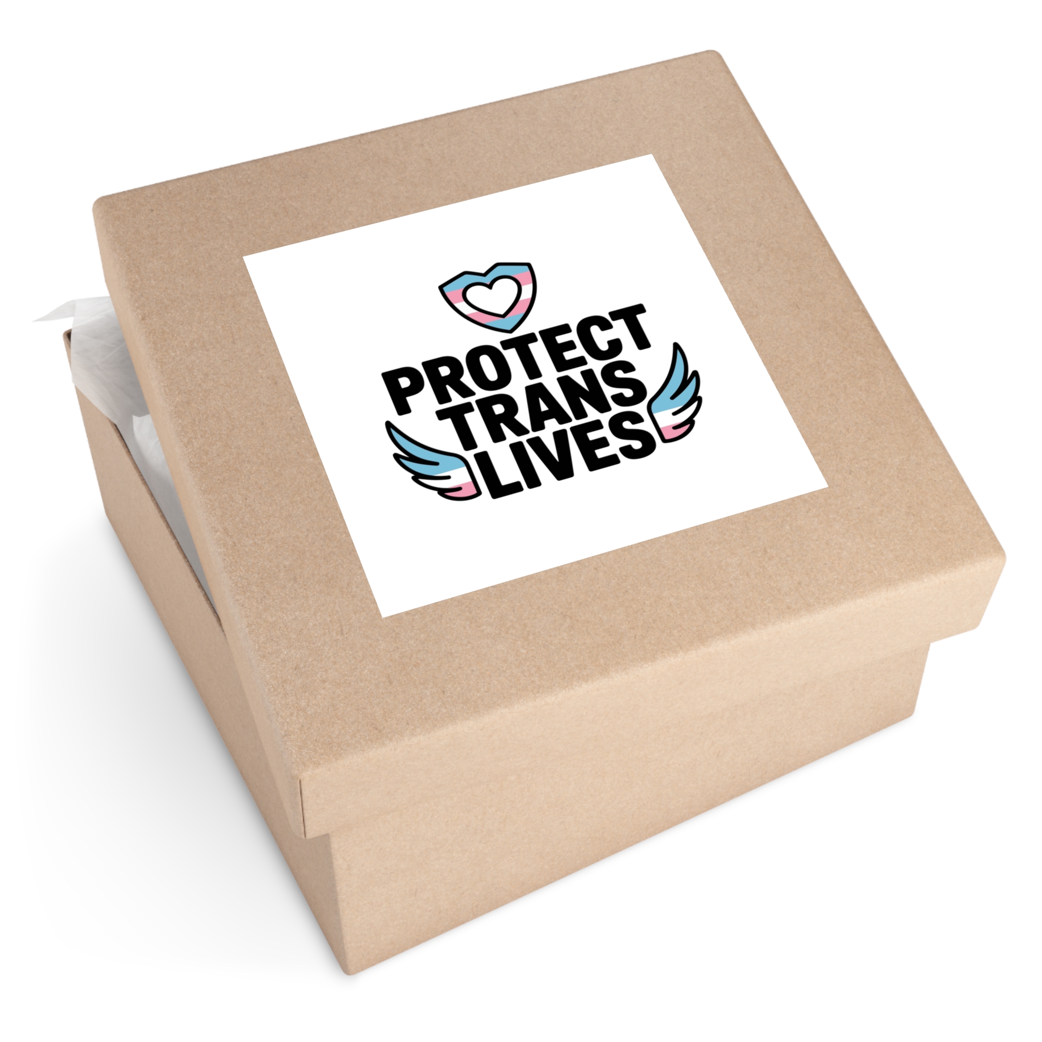 Protect Trans Lives T Shirt Design Isolated White Background Laminate Stickers Square - Image 51