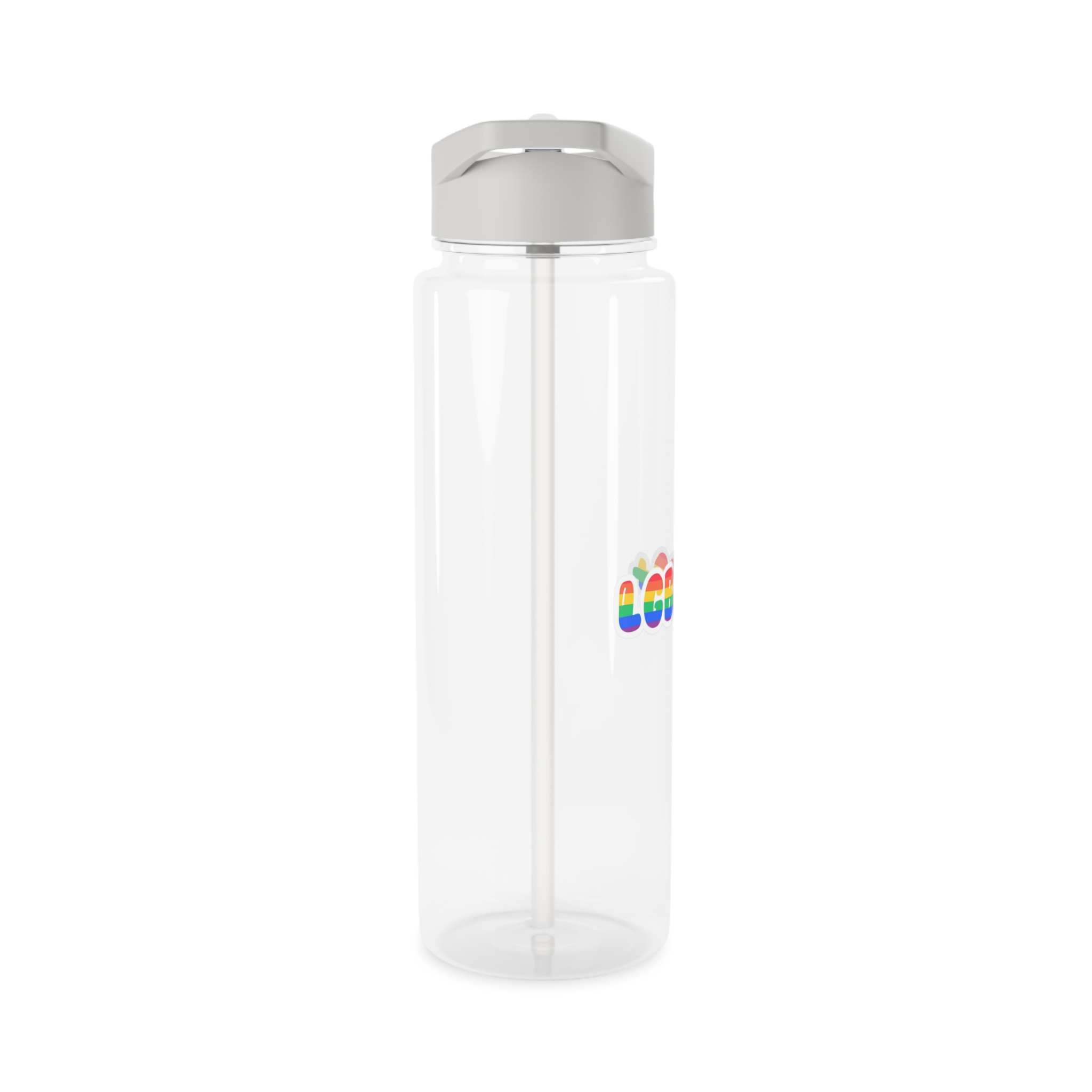 Pride Rainbow Lettering Text Writing Pattern Freedom Love Heart Homo Colors Flag Parade Lgbtq Flag W Tritan Water Bottle - Image 8