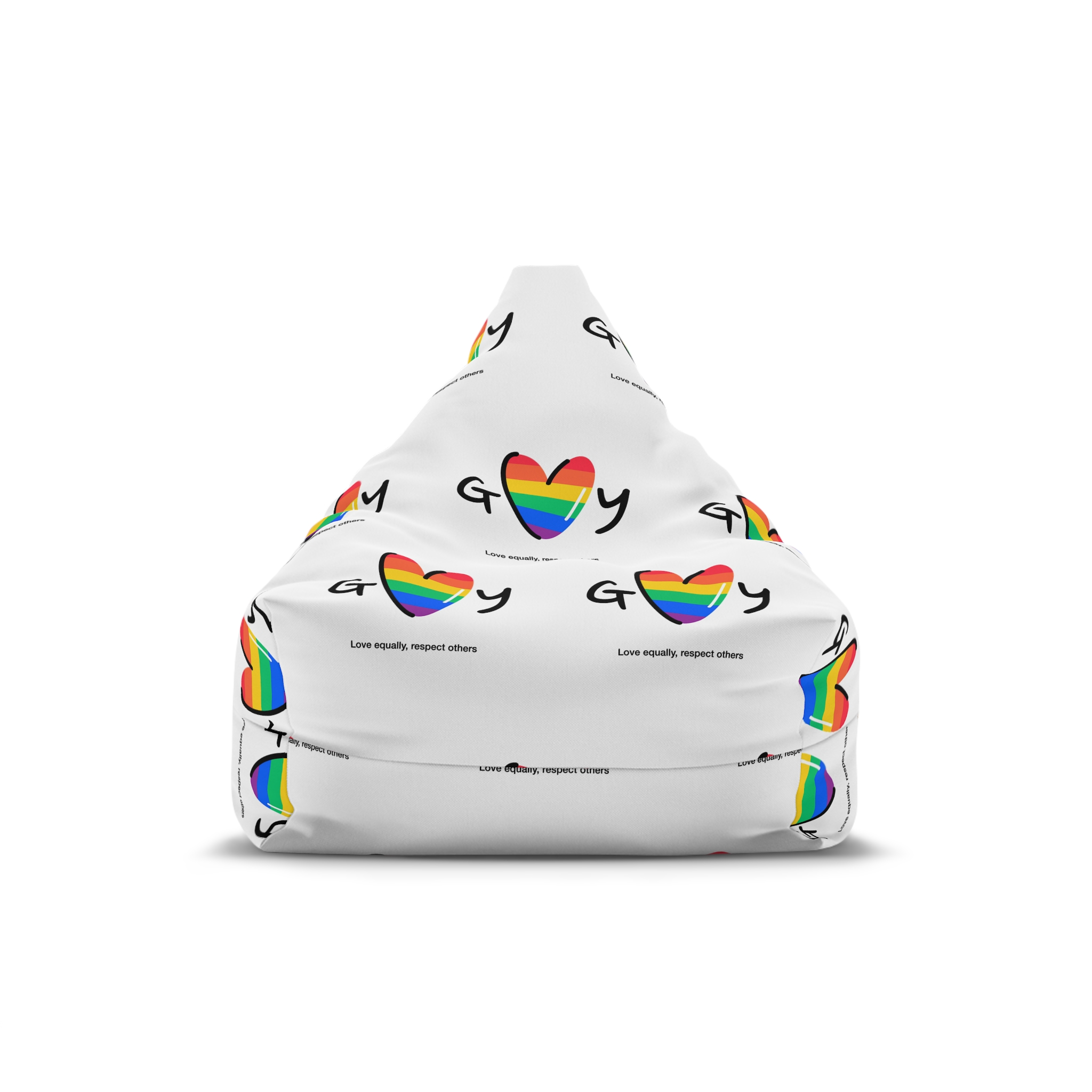 Love Letter Pride Rainbow Lettering Text Writing Pattern Freedom Love Heart Homo Colors Flag Parade Bean Bag Chair Cover