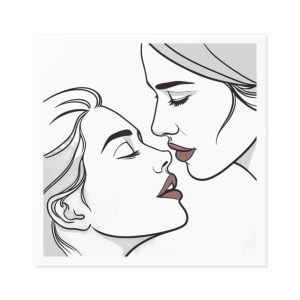 Perfect Lip Set Open Close Smooches Laminate Stickers Square