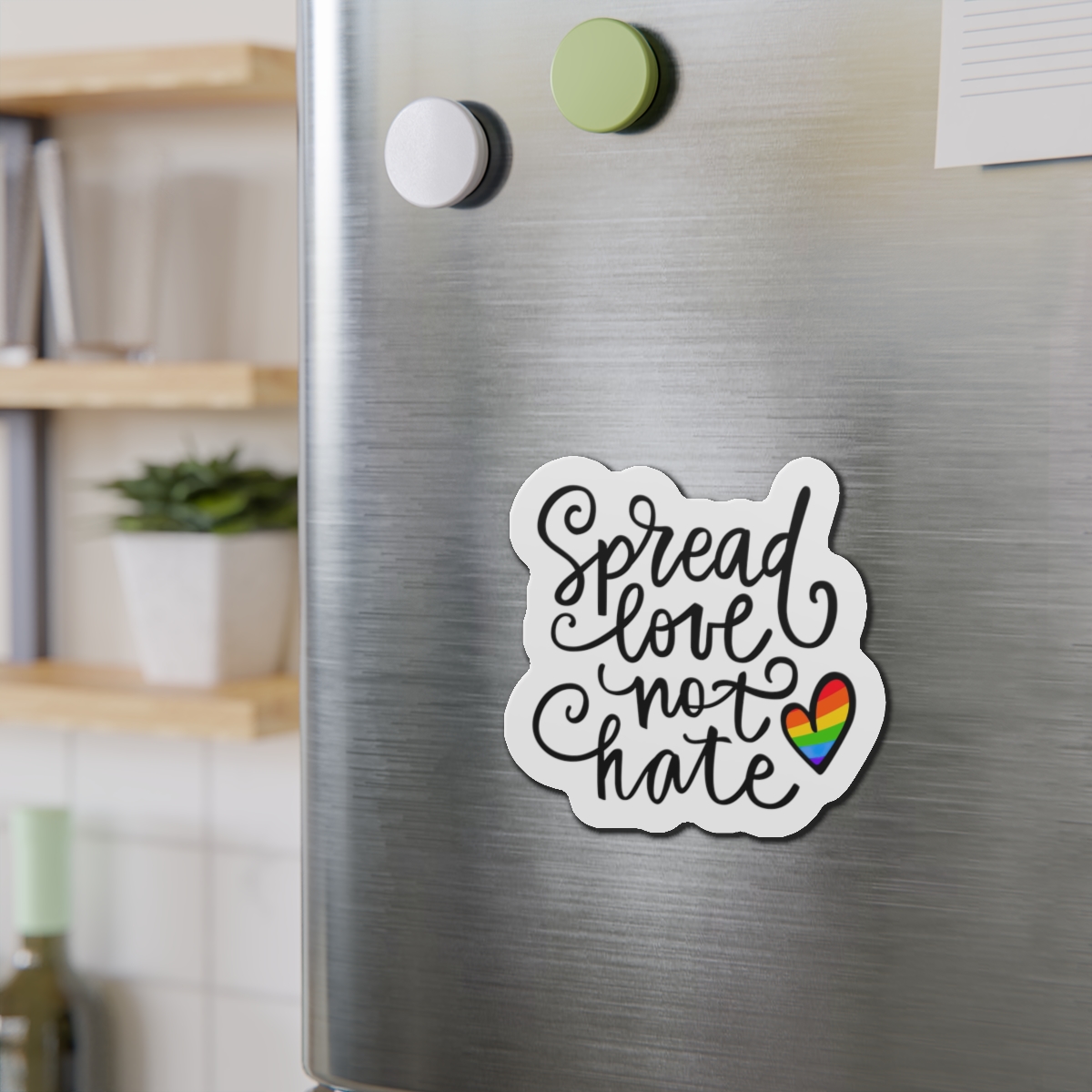 Lgbt Pride Gay Quote Rainbow Flag Heart Lgbtq Vector Quote Isolated White Background Lesbian Bisexual Transgender Concept Spread Love Hate Die Cut Magnets - Image 15