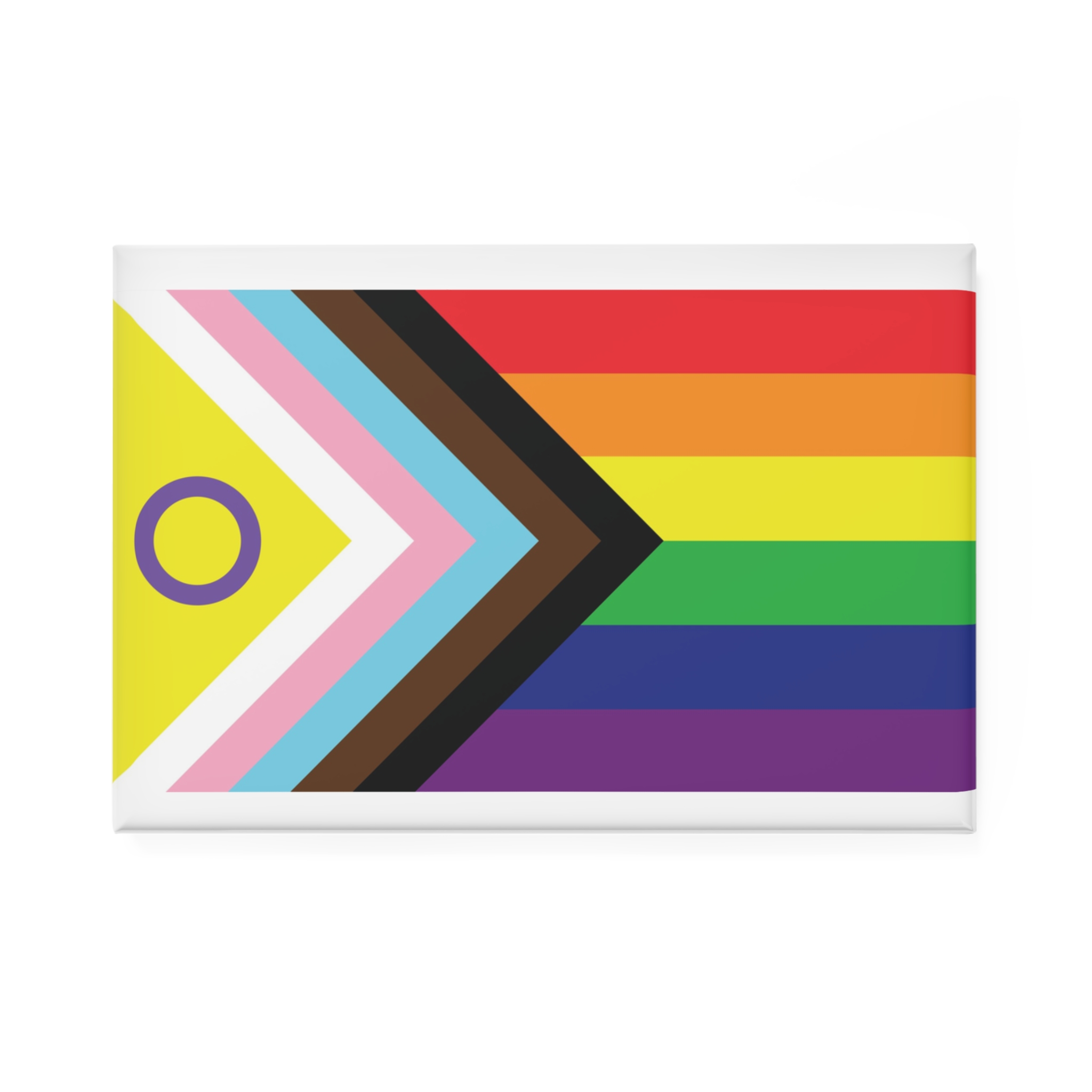 Illustration Rainbow Flag Art Vector Button Magnet Rectangle 1 And 10 Pcs