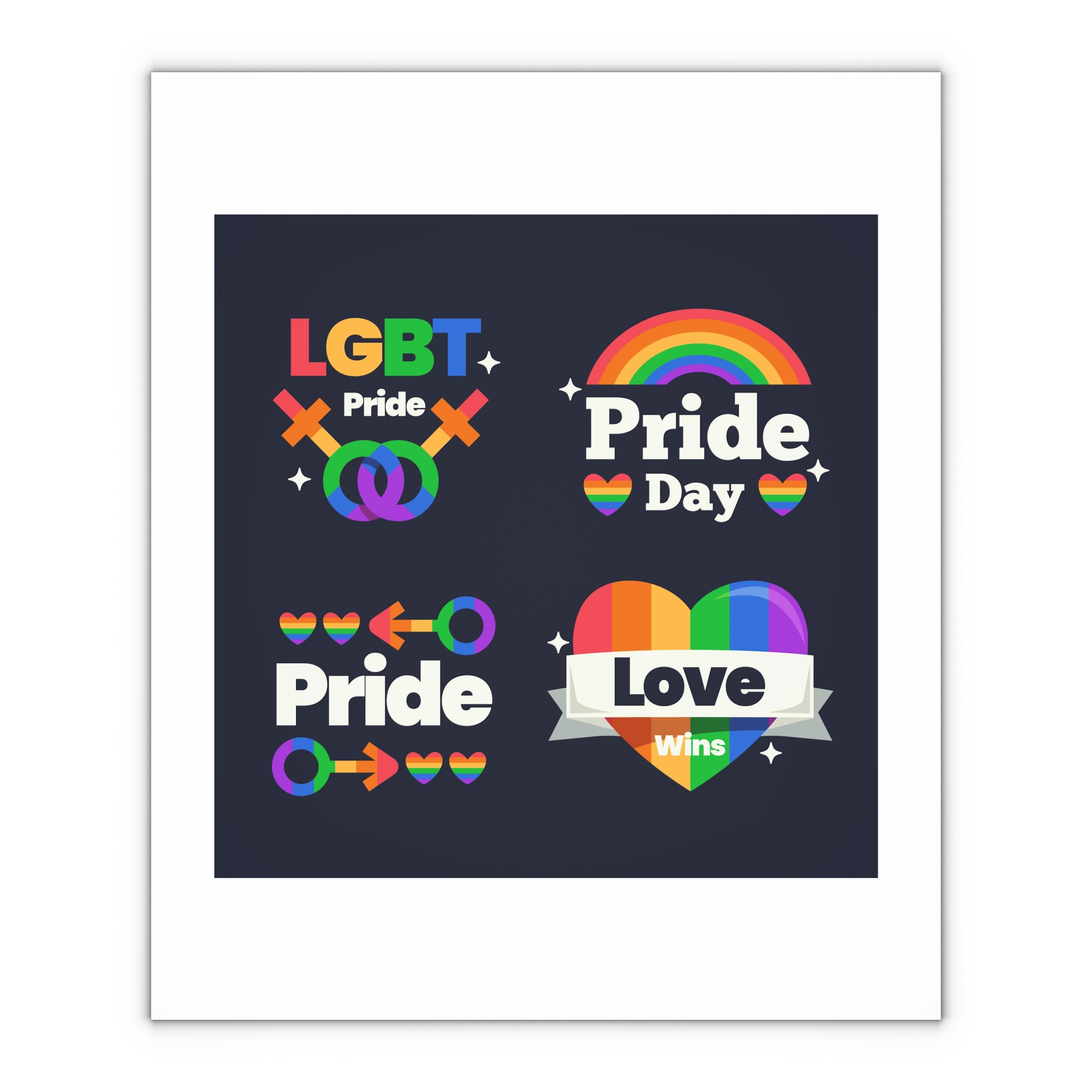 Flat Pride Day Badge Collection 3 Gift Wrapping Paper Sheets 1pc - Image 4