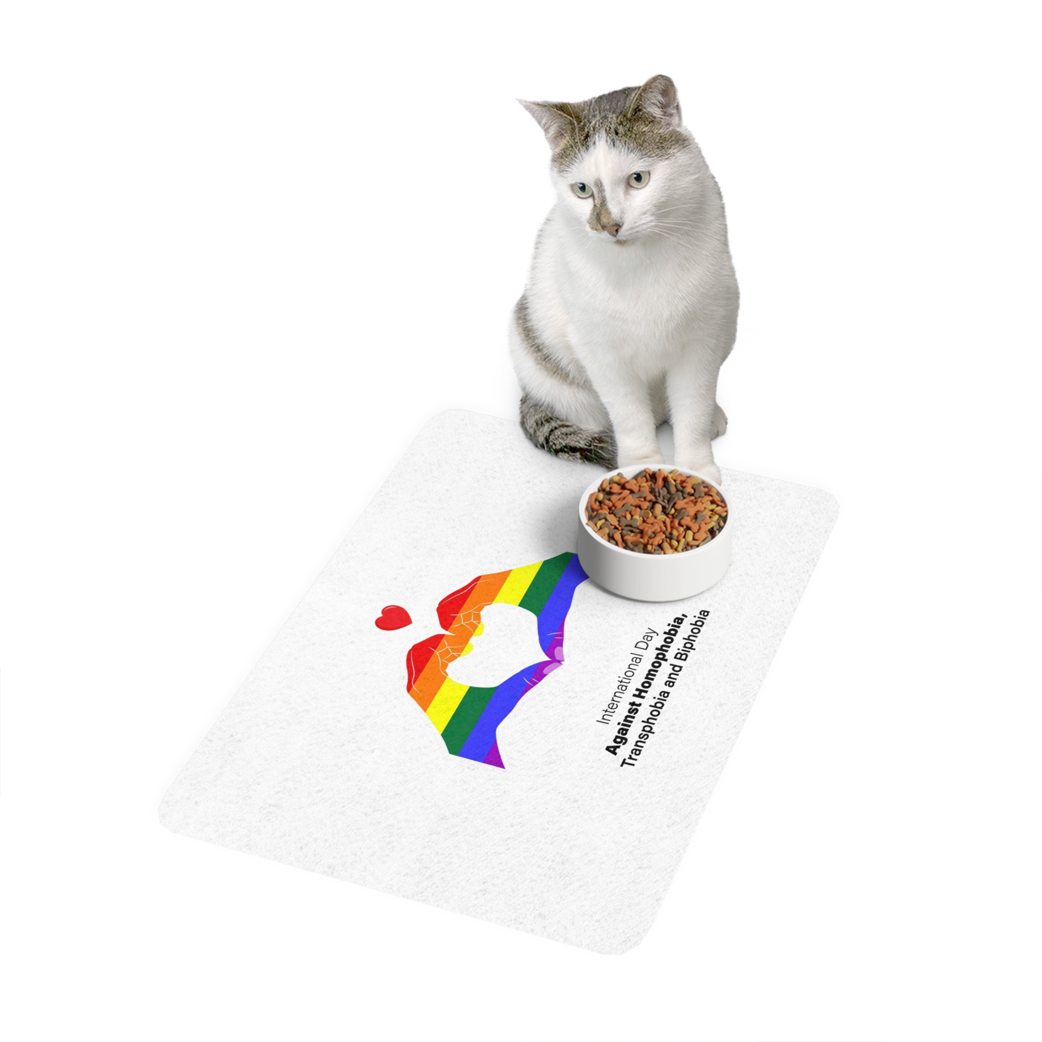 Vector Illustration International Day Against Homophobia Transphobia Biphobia Pet Food Mat 12x18 - Image 3