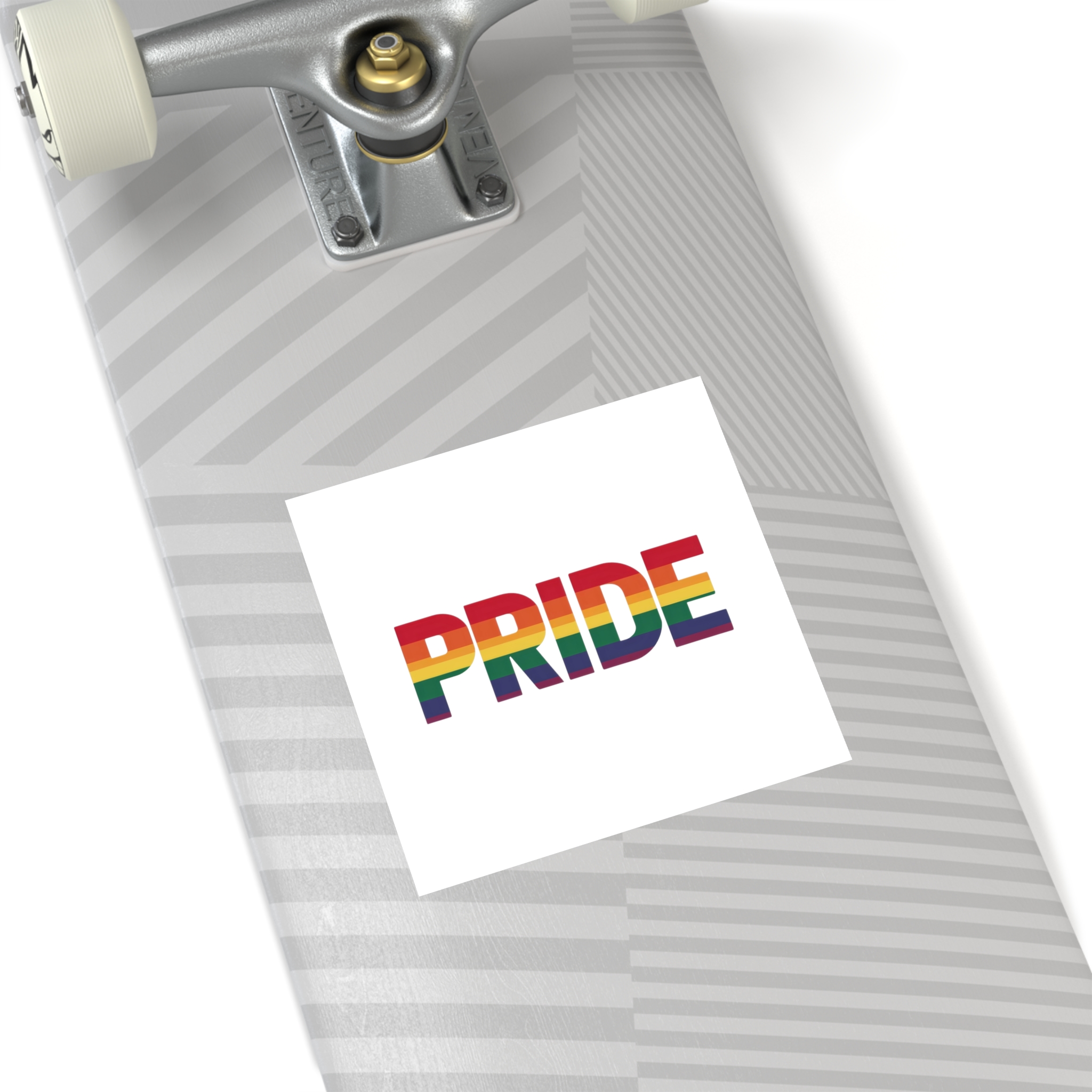 Rainbow Colored Text That Says Rainbow Middle Laminate Stickers Square - Image 36