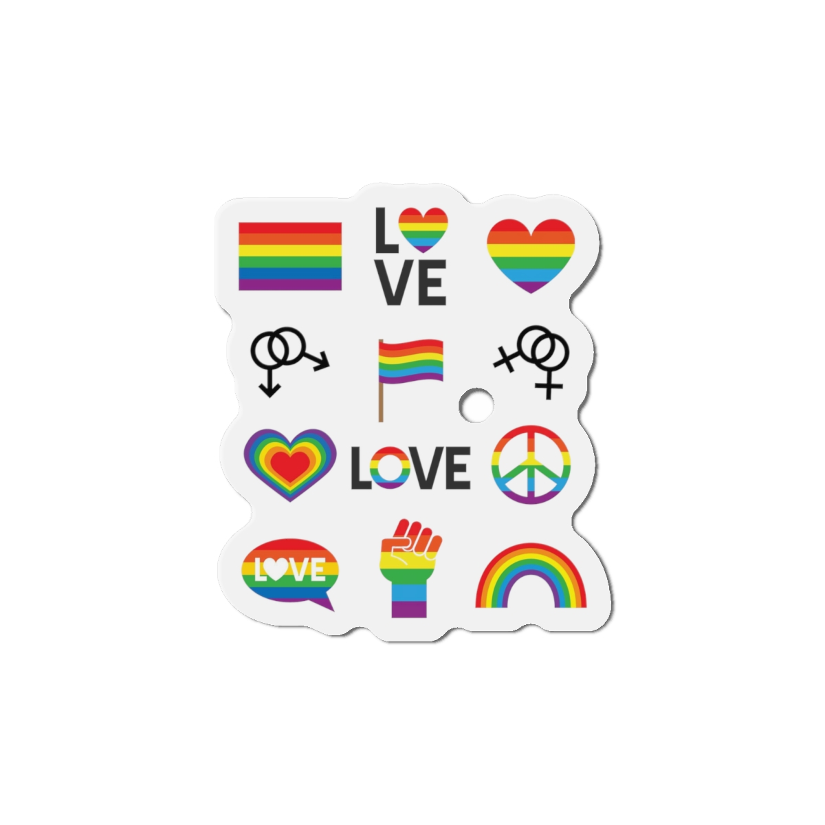Vector Set Lgbt Homosexual Rainbow Flag Die Cut Magnets - Image 10