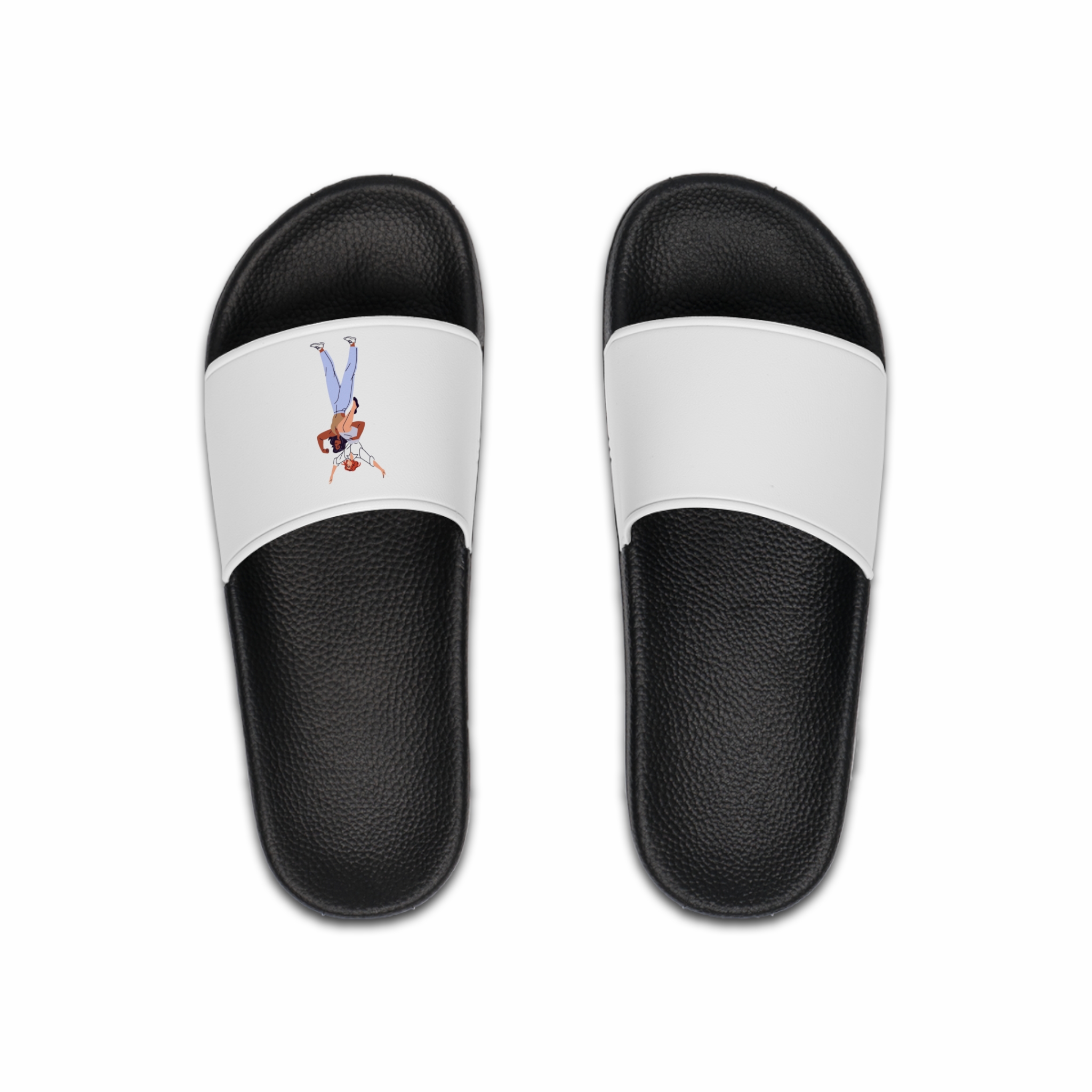 Happy Feminists Celebrate Success Winning Diverse Women Cheer Hands Up Support Feminism Strong Girl Holds Her Friend Shoulder Flat Isolated Vector Illustration White Background Mens Slide Sandals