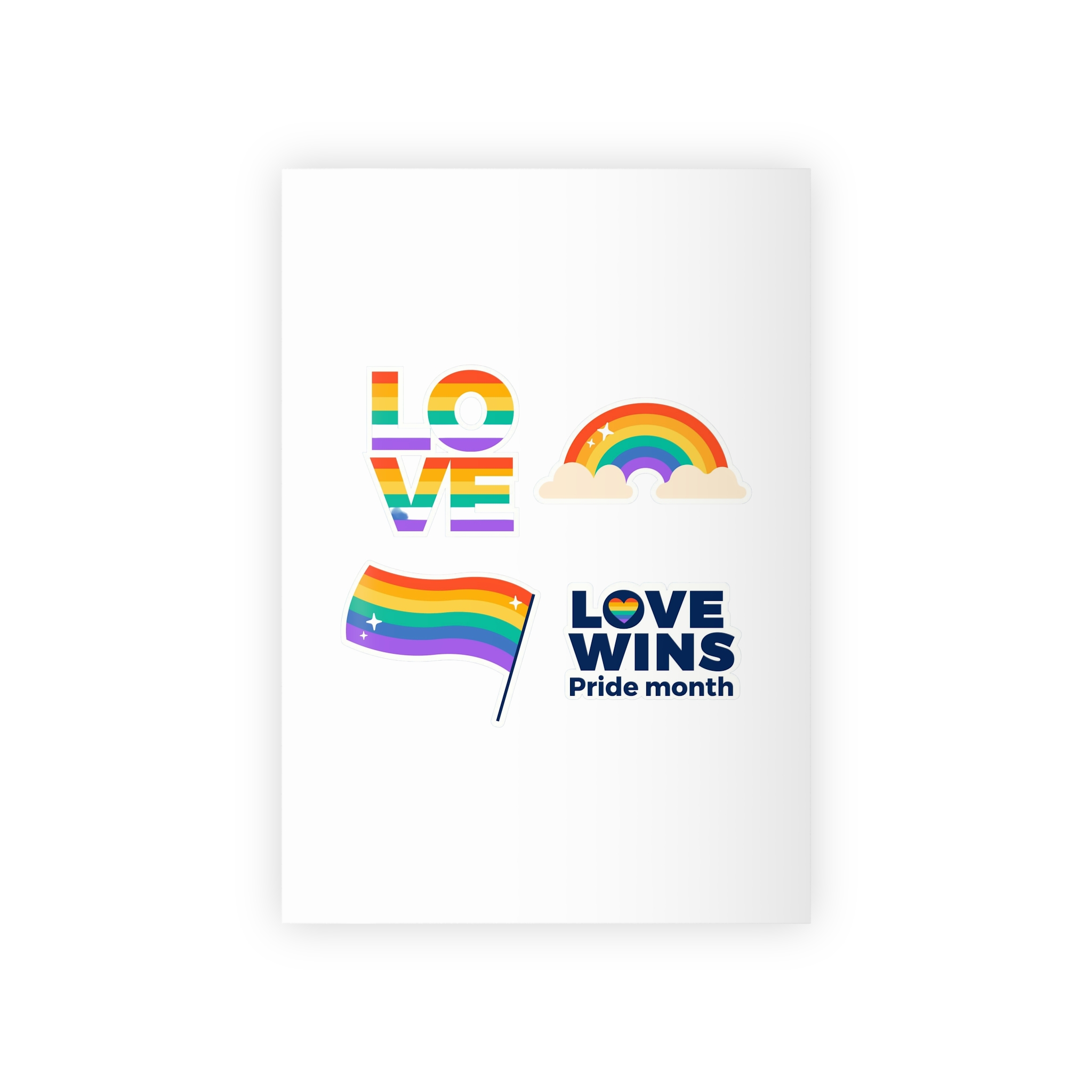 Flat Pride Month Labels Collection Gift Wrapping Paper Rolls 1pc
