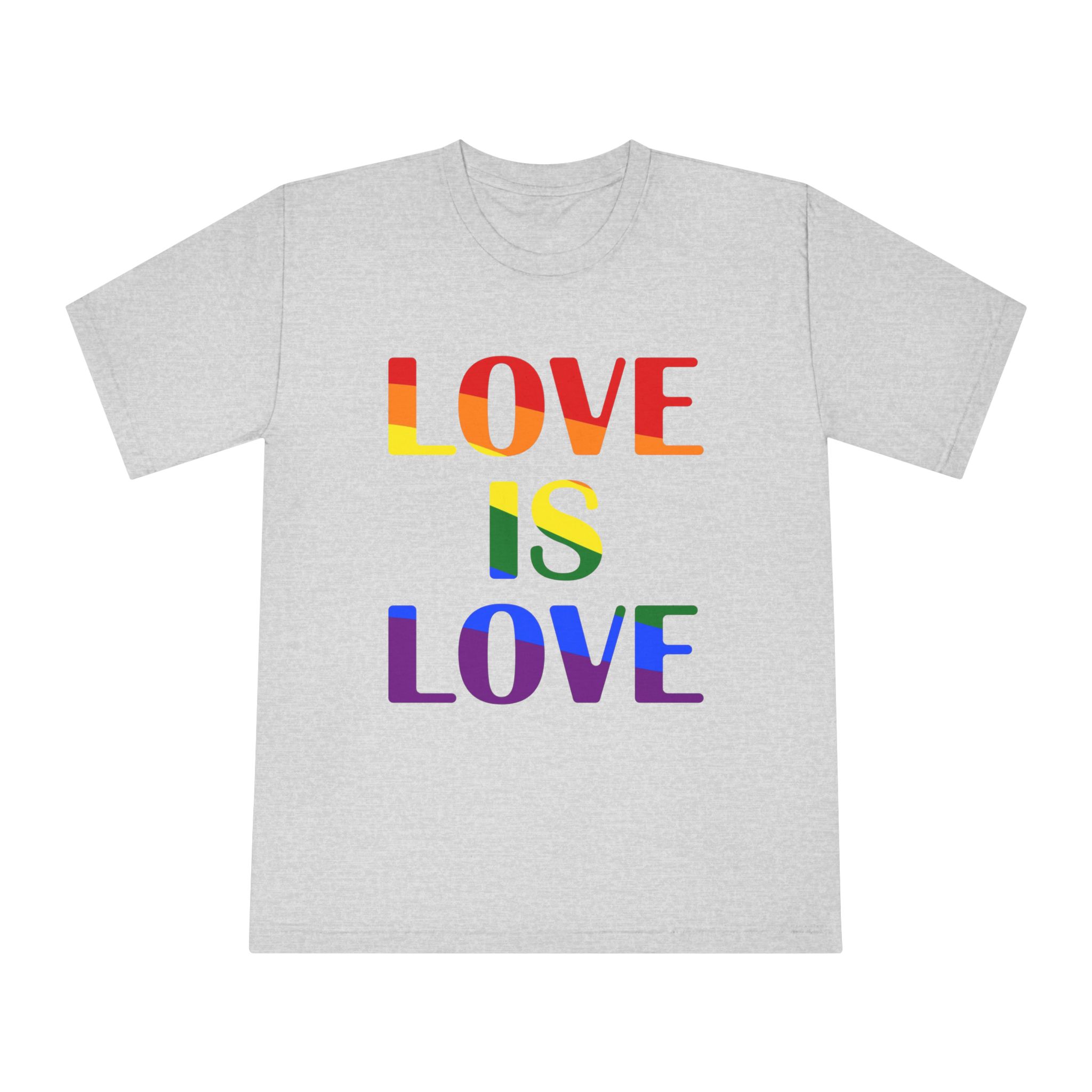 Love Is Love With Rainbow Colors Slogan Typography Banner - Unisex Classic Crewneck T Shirt - Image 13