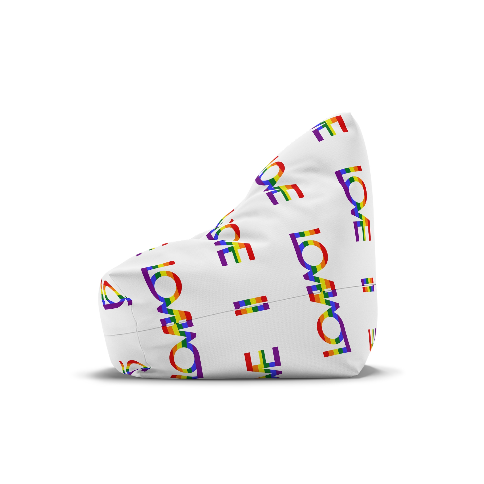 Inscription Love With Colors Lgbt Flag Vector Illustration Bean Bag Chair Cover - Image 4
