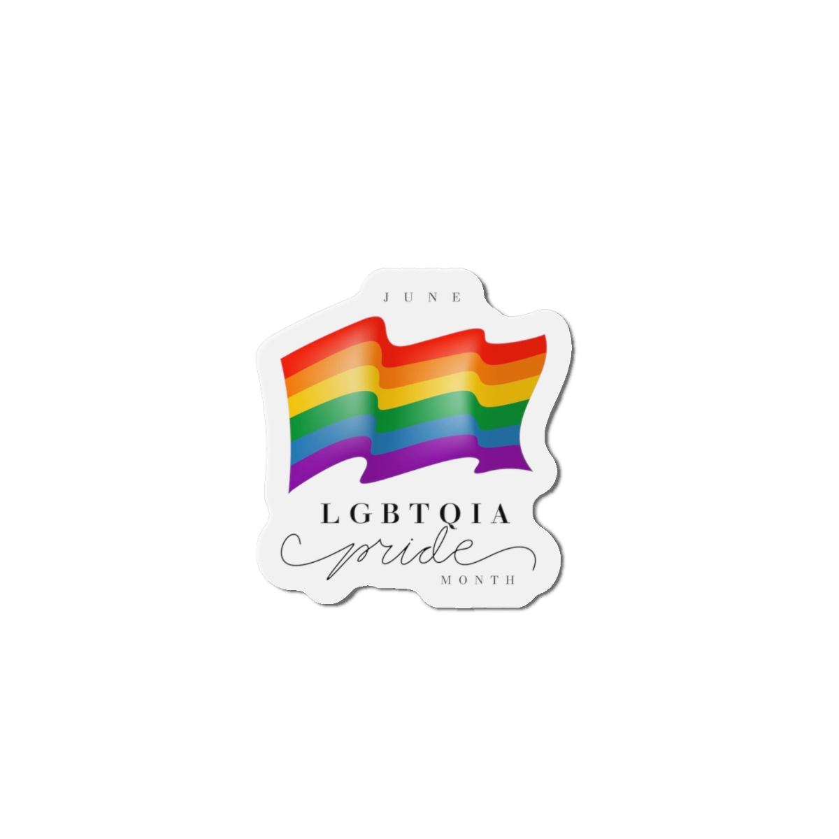Lgbt Pride Month 2024 Concept Freedom Rainbow Flag With Hearts Gay Parade Vector Die Cut Magnets - Image 7