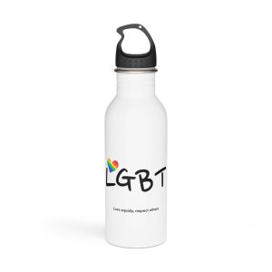 Love Letter Pride Rainbow Lettering Text Writing Pattern Freedom Love Heart Homo Colors Flag Parade(3) Stainless Steel Water Bottle