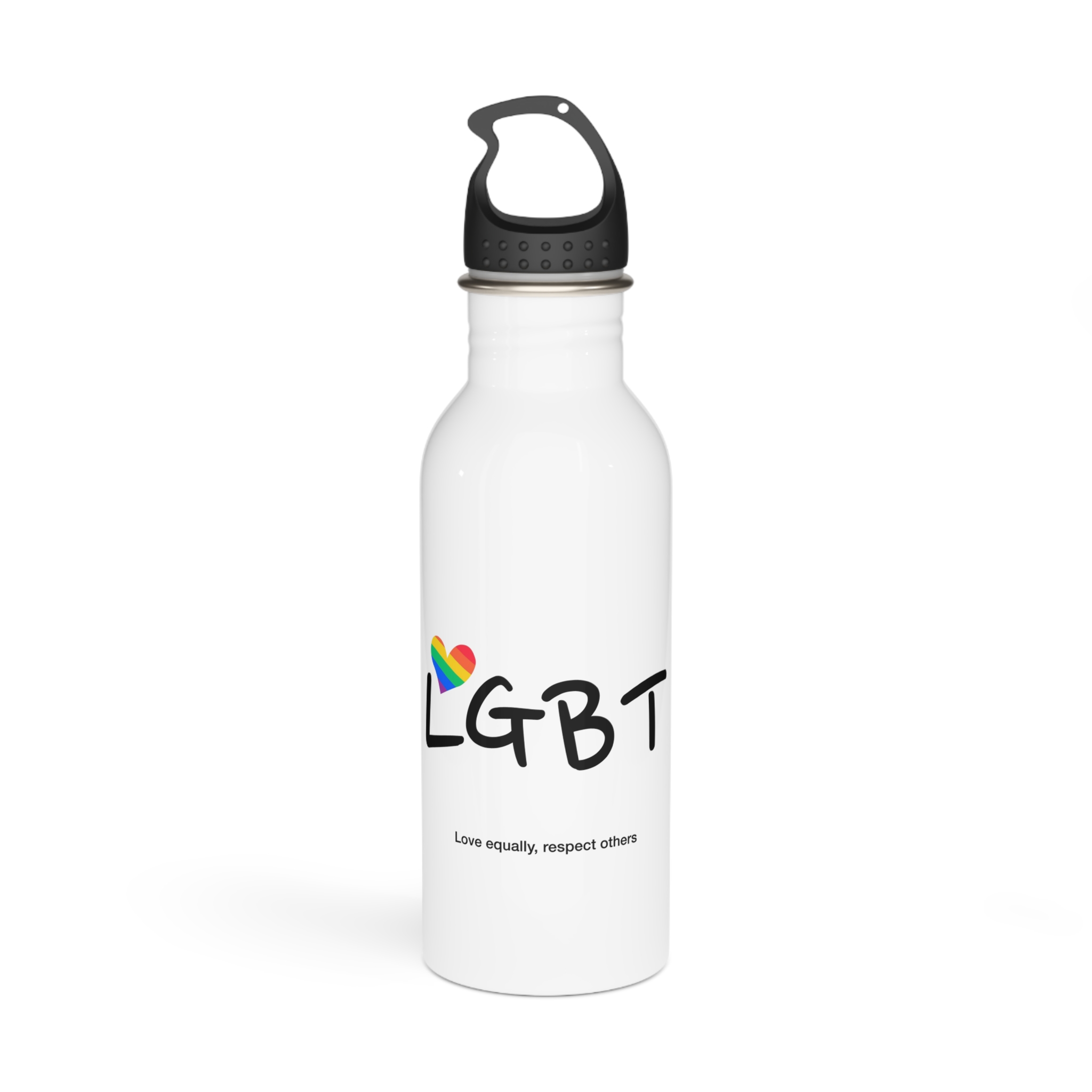 Love Letter Pride Rainbow Lettering Text Writing Pattern Freedom Love Heart Homo Colors Flag Parade(3) Stainless Steel Water Bottle