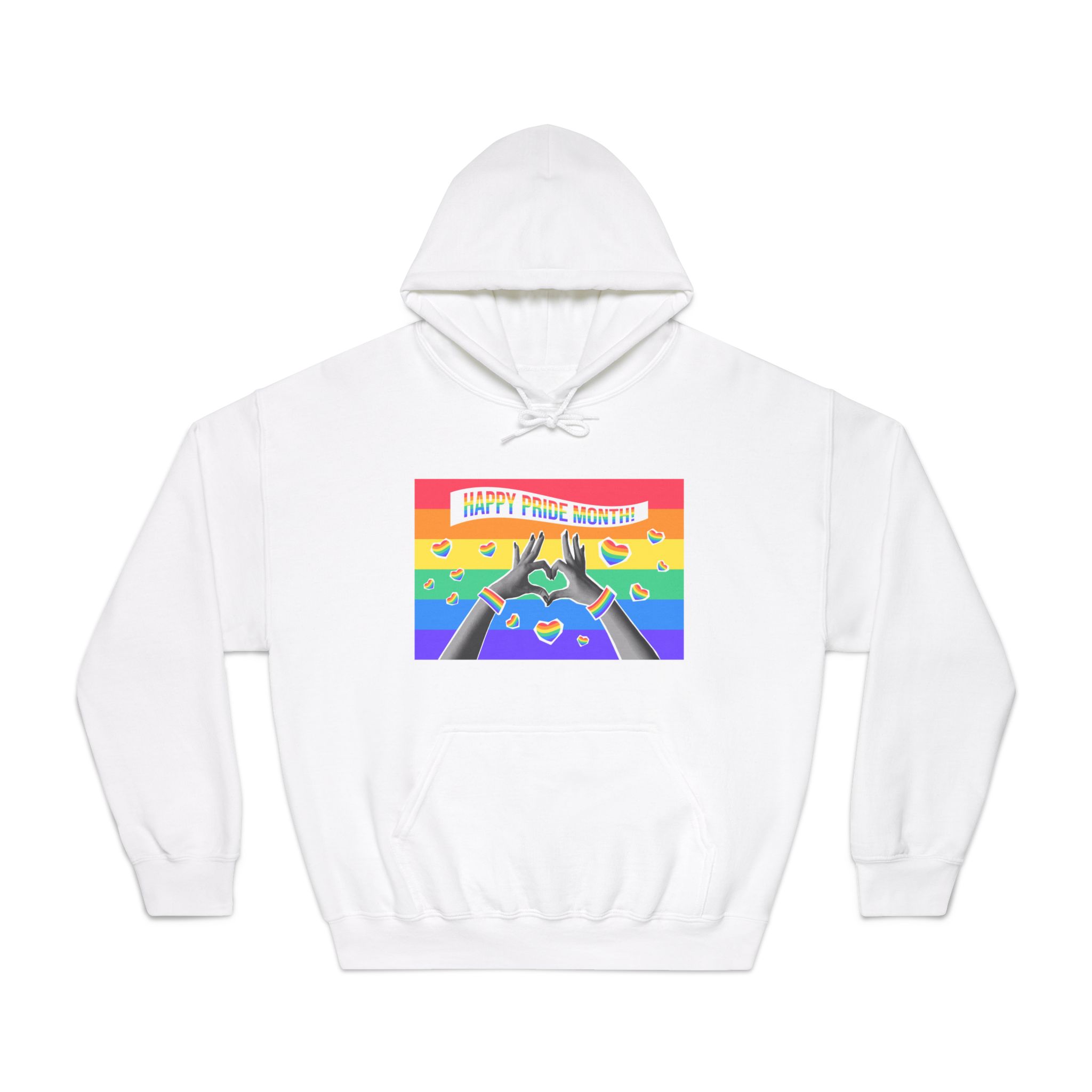 Lgbtq Pride Month Card Y2k Style Trendy Retro Collage Halftone Hands Unisex Dryblend Hooded Sweatshirt
