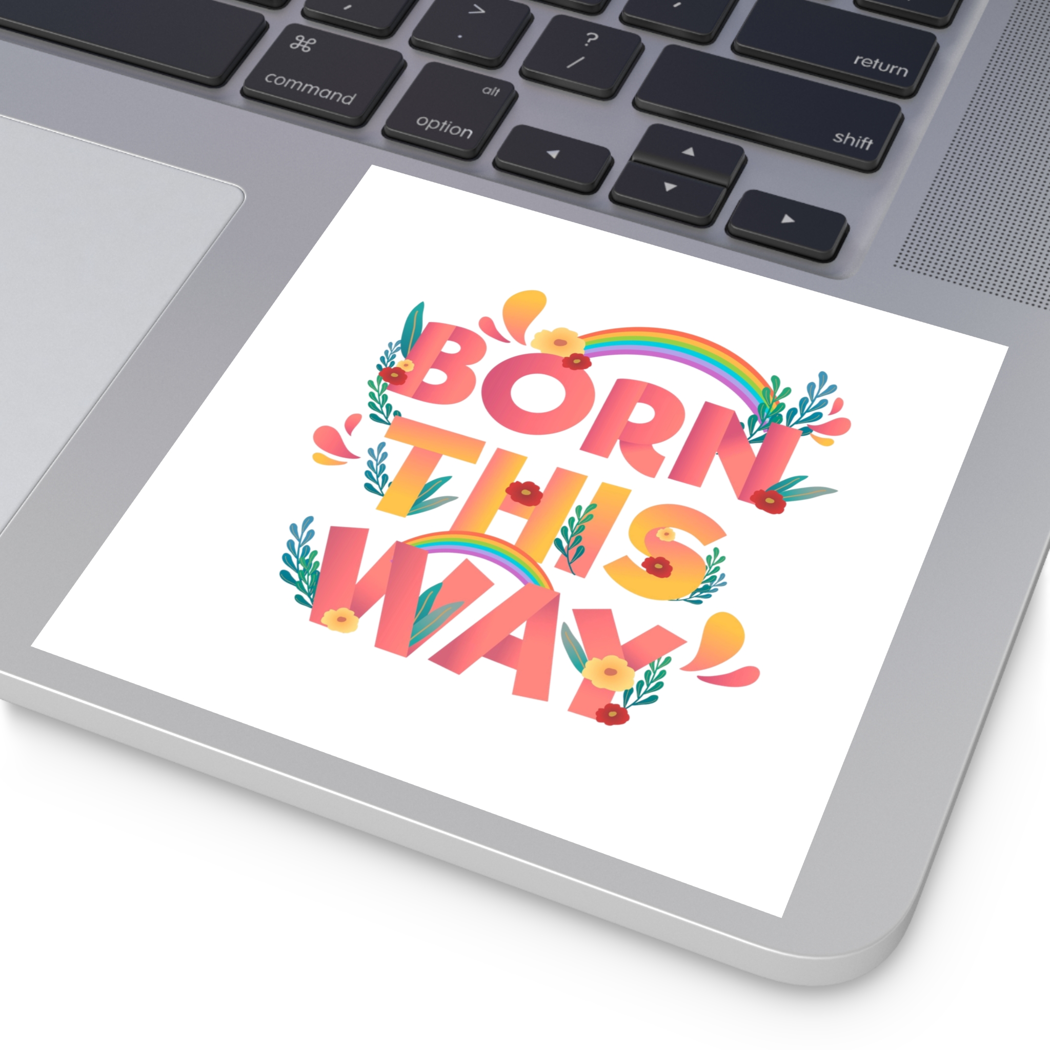 Pride Day Positive Lettering Design Laminate Stickers Square - Image 43