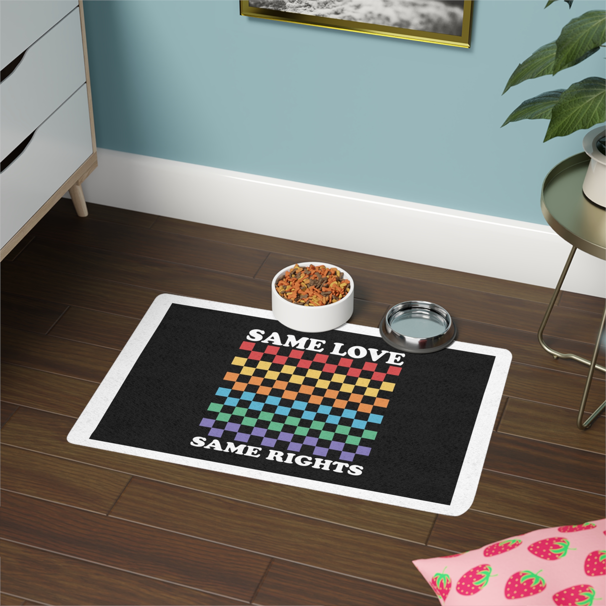 Pride Lgbt Gay Typography T Shirt Design Pet Food Mat 12x18 - Image 4